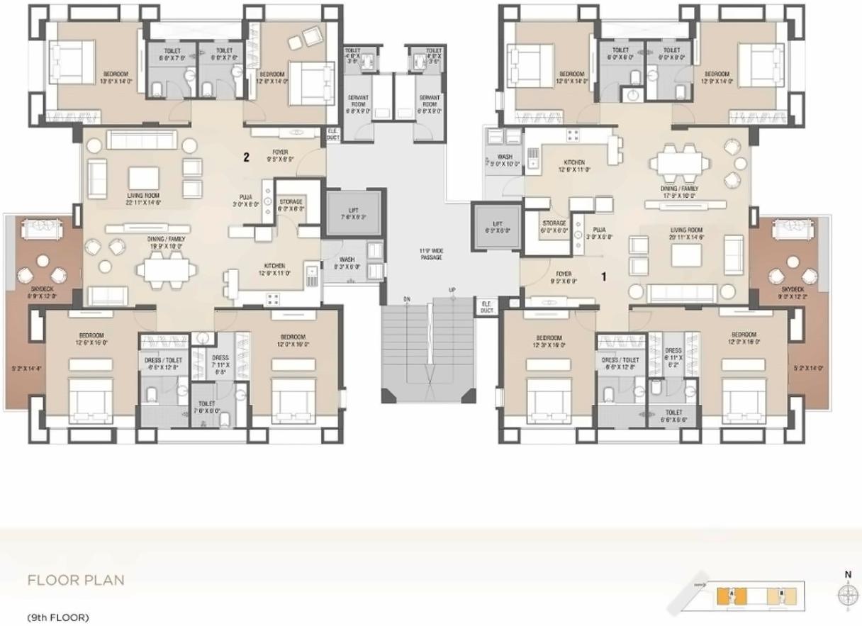 Layout of real estate project Sangini Terraza located at Vesu, Surat, Gujarat