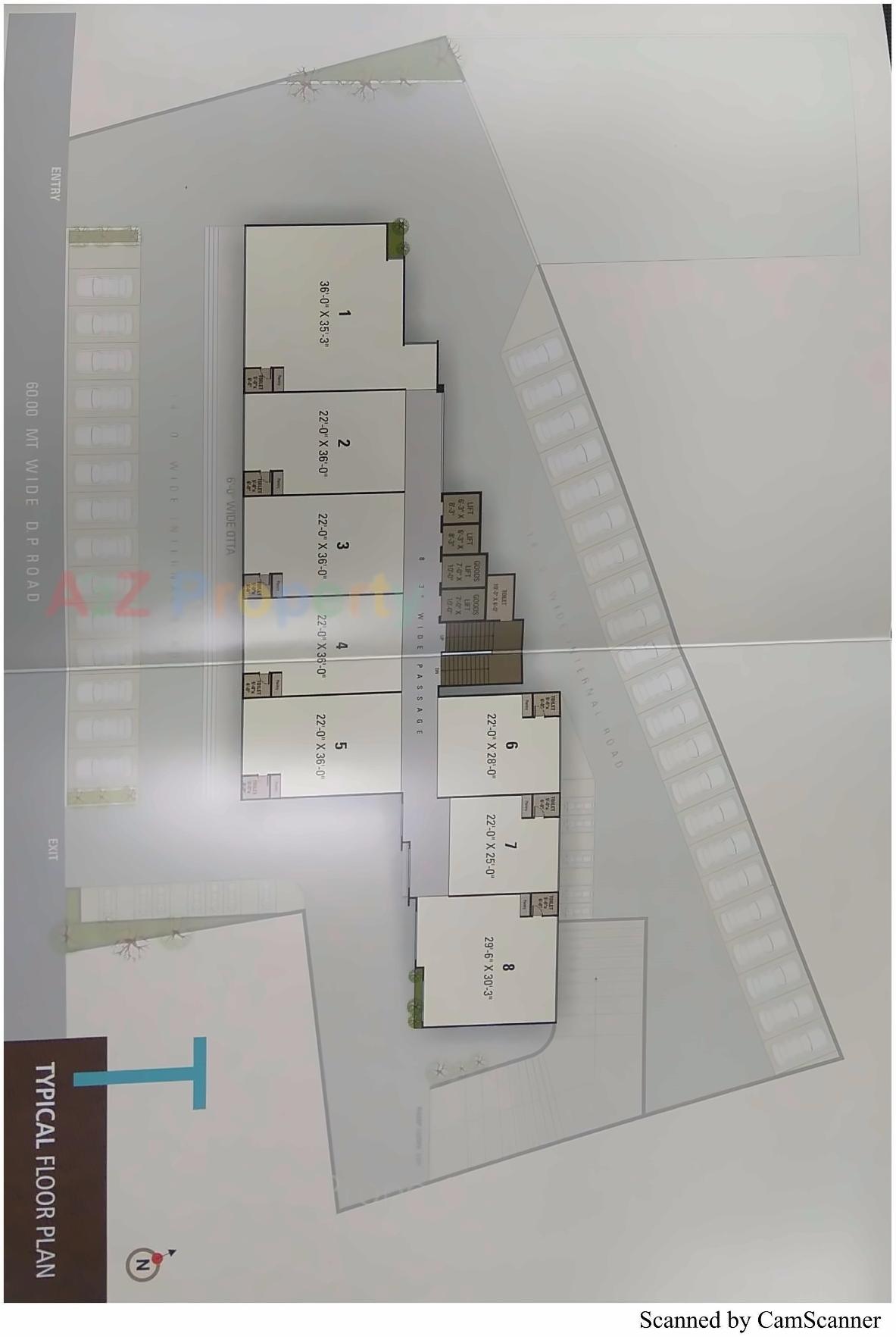 Layout of real estate project Sangini Textile Hub located at Kumbhariya, Surat, Gujarat
