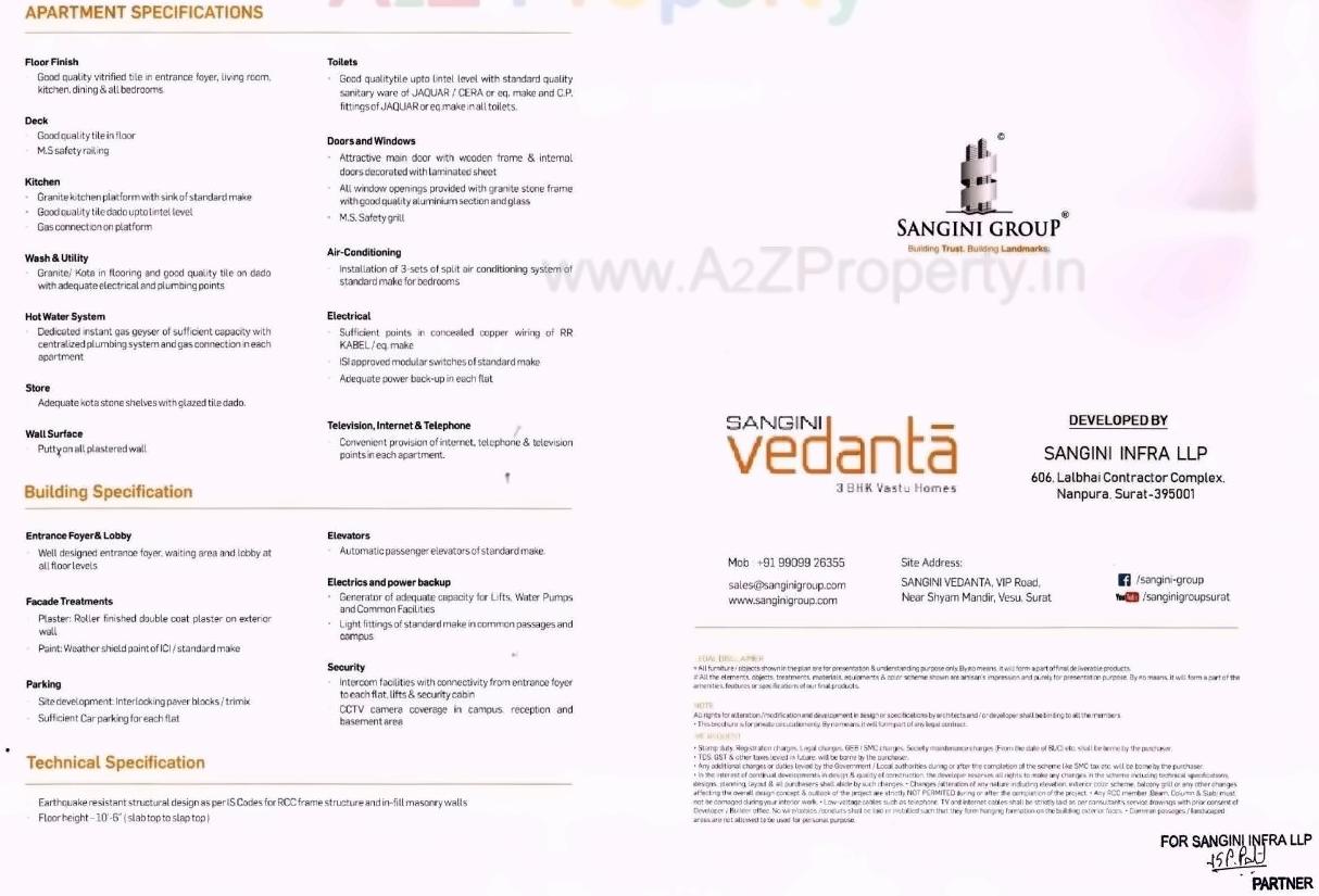  of real estate project Sangini Vedanta located at Bhimrad, Surat, Gujarat