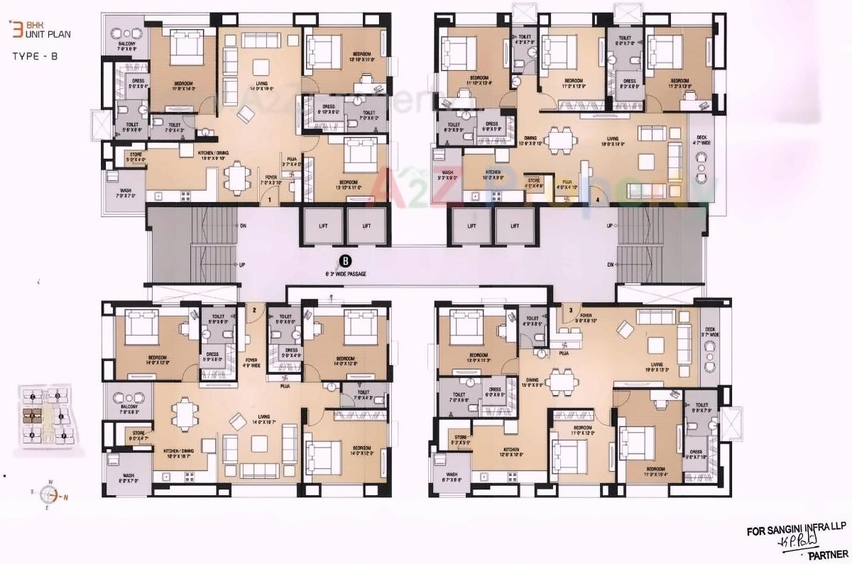 Layout of real estate project Sangini Vedanta located at Bhimrad, Surat, Gujarat