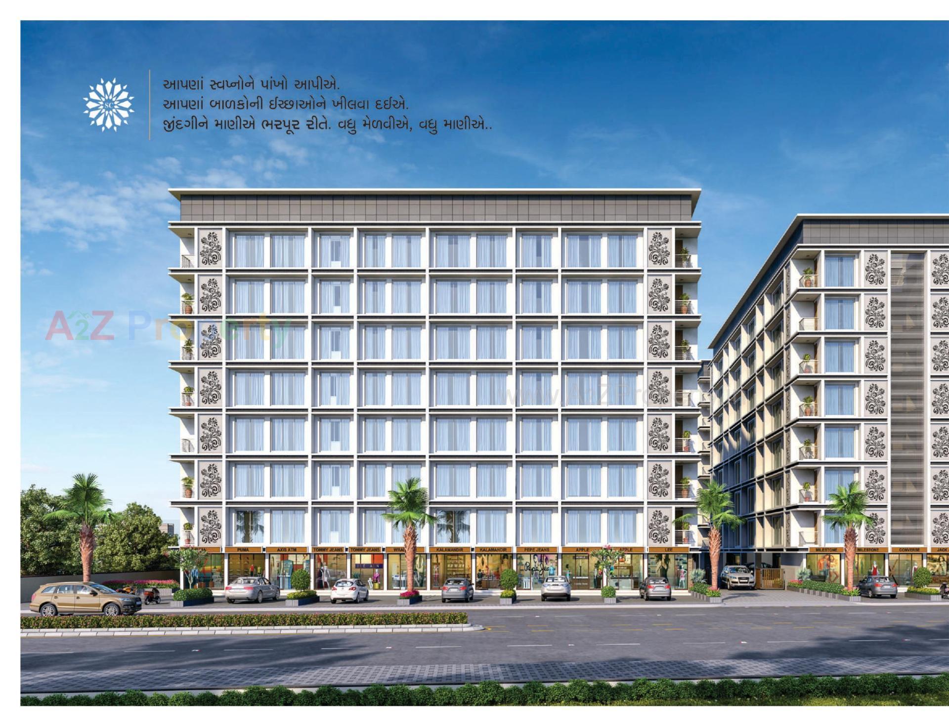 3D Elevation of real estate project Sankalp City located at Kosad, Surat, Gujarat