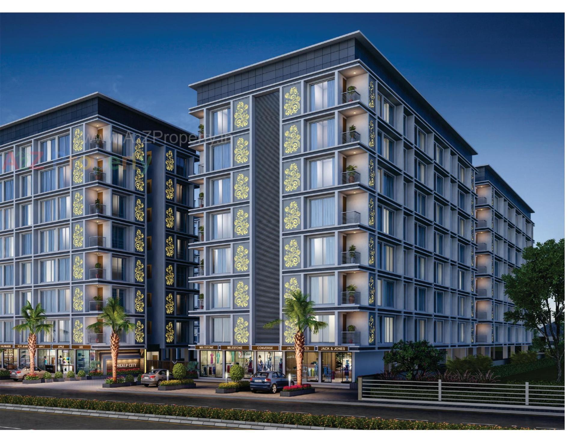 3D Elevation of real estate project Sankalp City located at Kosad, Surat, Gujarat