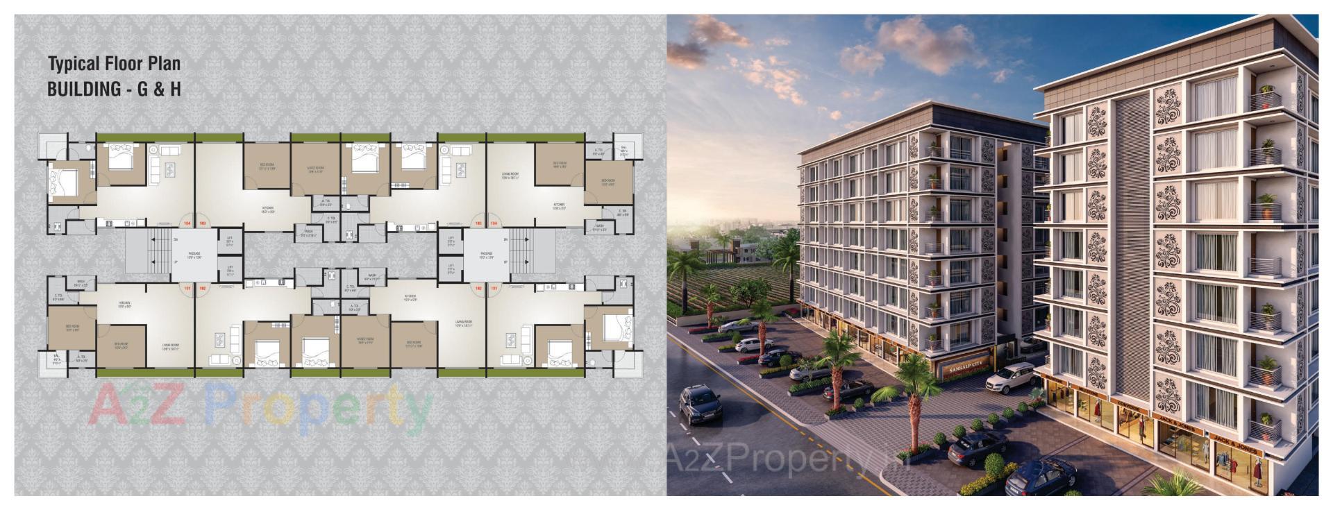 Layout of real estate project Sankalp City located at Kosad, Surat, Gujarat