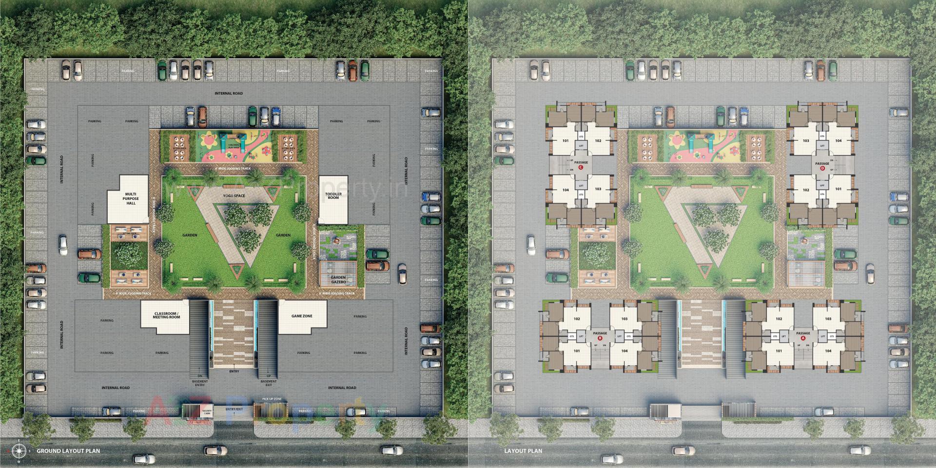 Layout of real estate project Santvan Newon located at Palanpore, Surat, Gujarat
