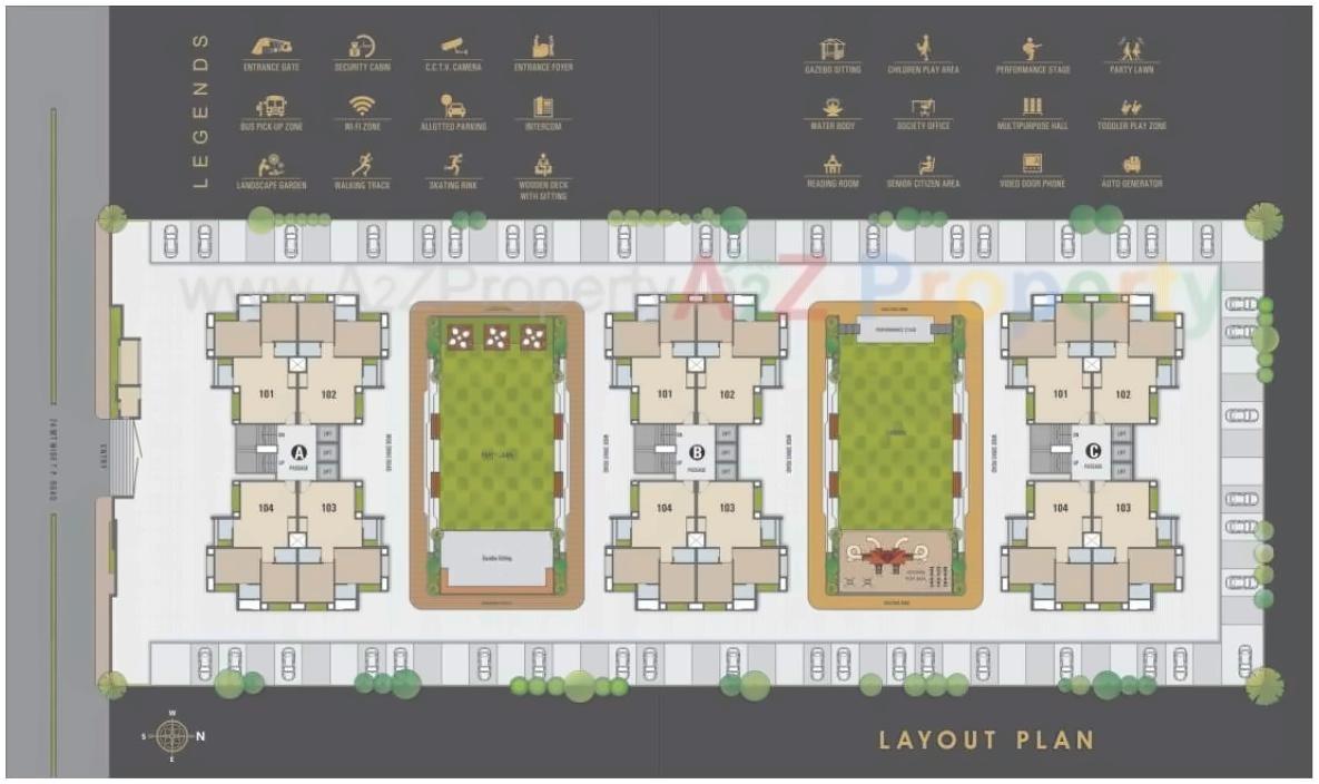 Layout of real estate project Santvan Skyon located at Palanpur, Surat, Gujarat