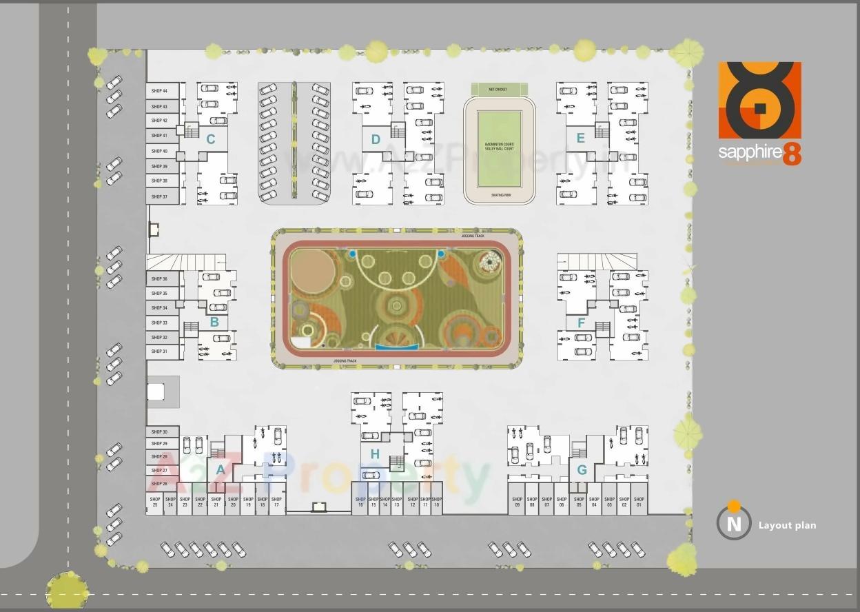 Layout of real estate project Sapphire located at Parvat, Surat, Gujarat