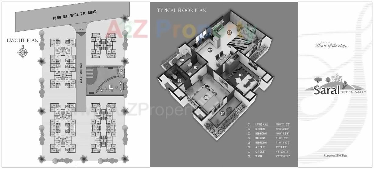 Layout of real estate project Saral Green Vally located at Navagam, Surat, Gujarat