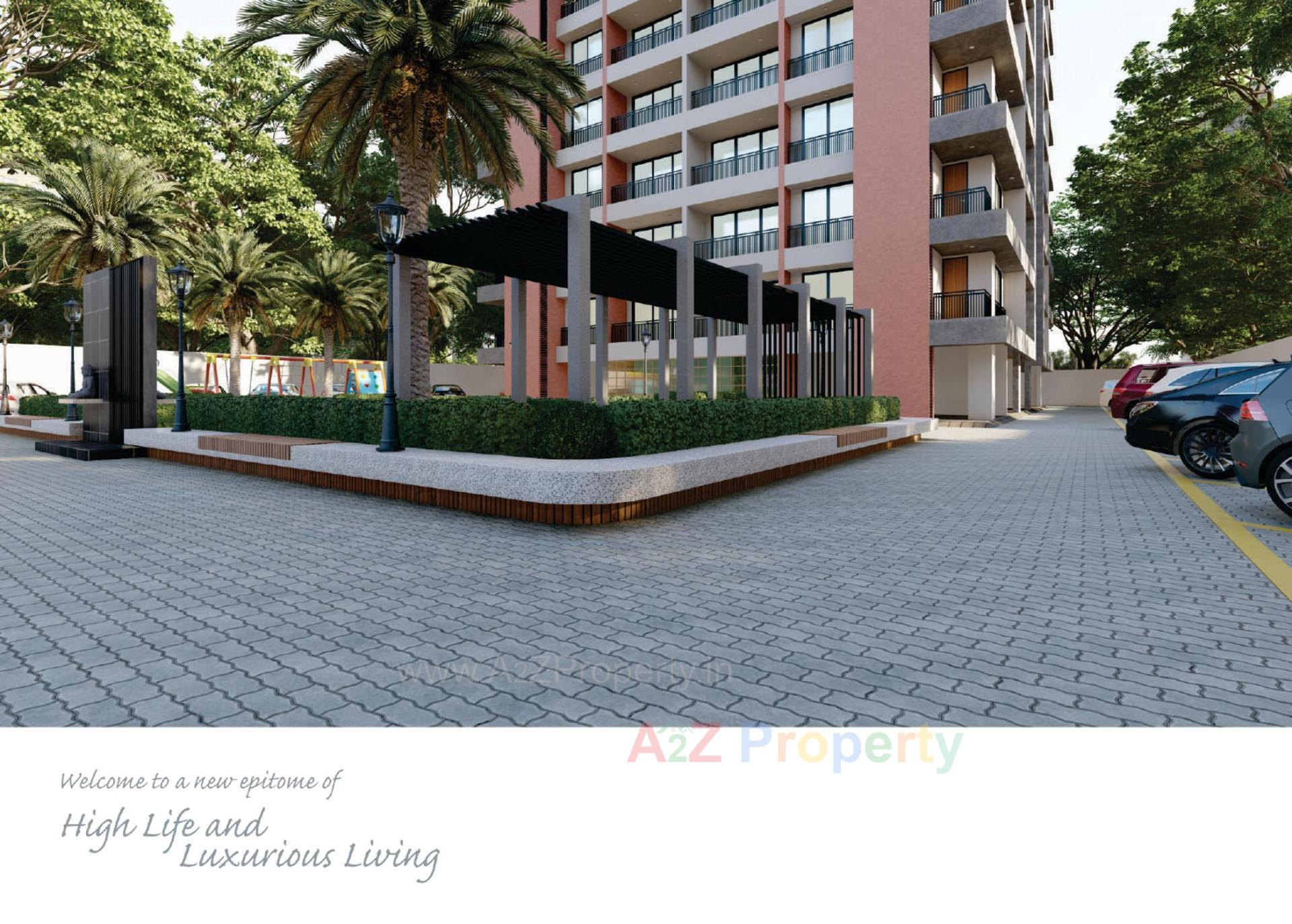 3D Elevation of real estate project Sarjan Luxuria located at Sarthana, Surat, Gujarat