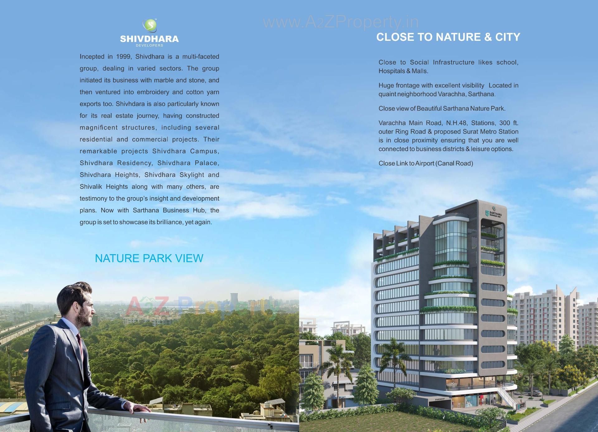 3D Elevation of real estate project Sarthana Business Hub located at Sarthana, Surat, Gujarat