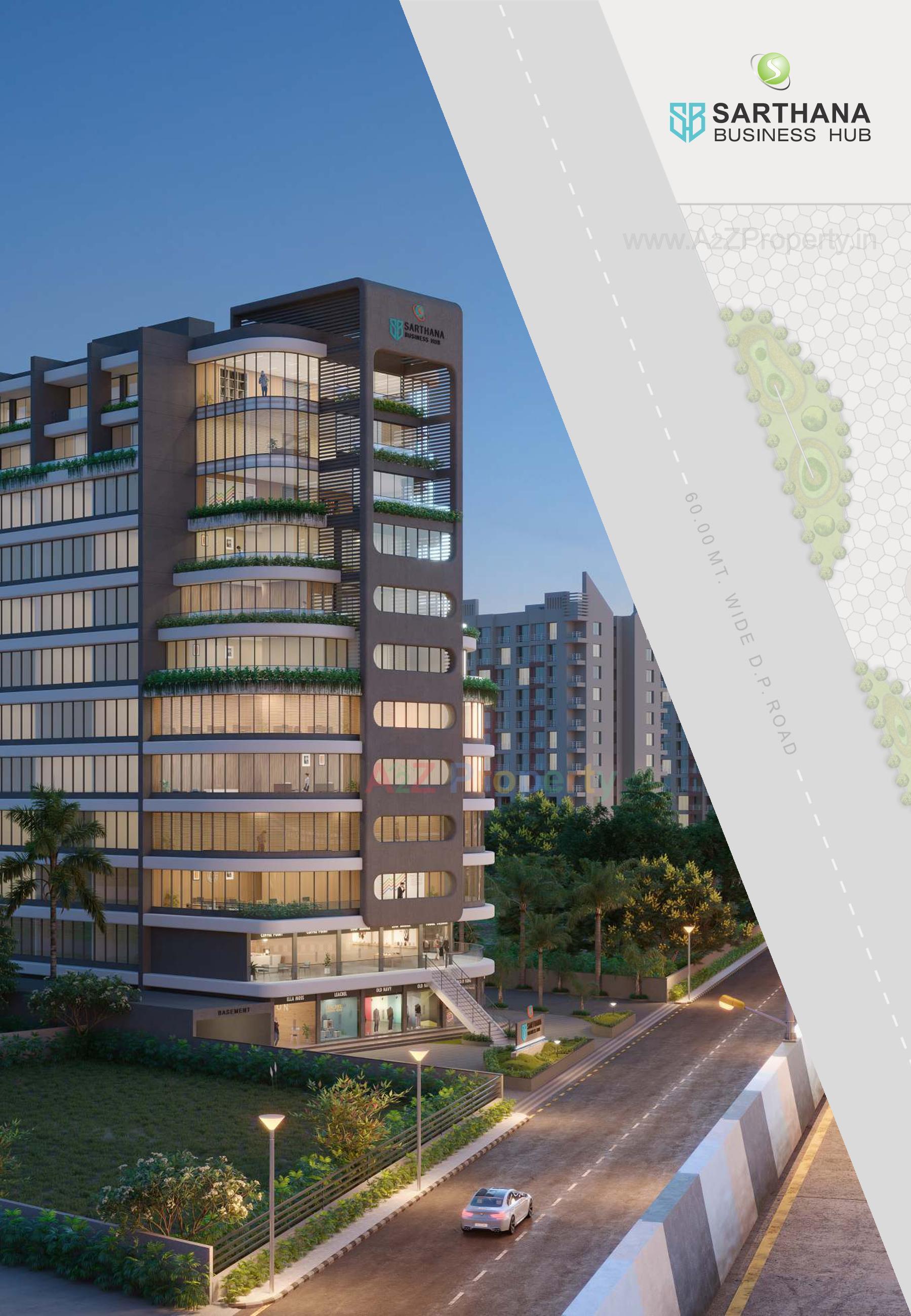3D Elevation of real estate project Sarthana Business Hub located at Sarthana, Surat, Gujarat
