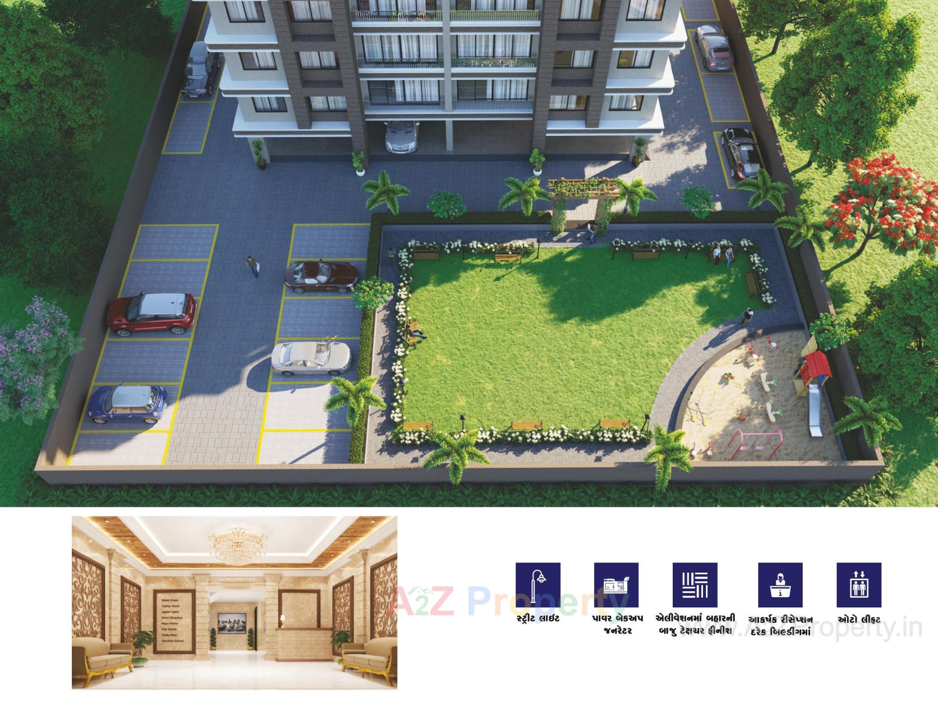 3D Elevation of real estate project Saundarya Sky located at Mo, Surat, Gujarat