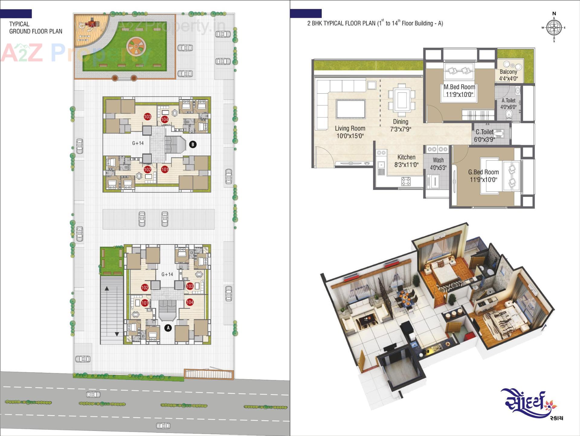 Layout of real estate project Saundarya Sky located at Mo, Surat, Gujarat