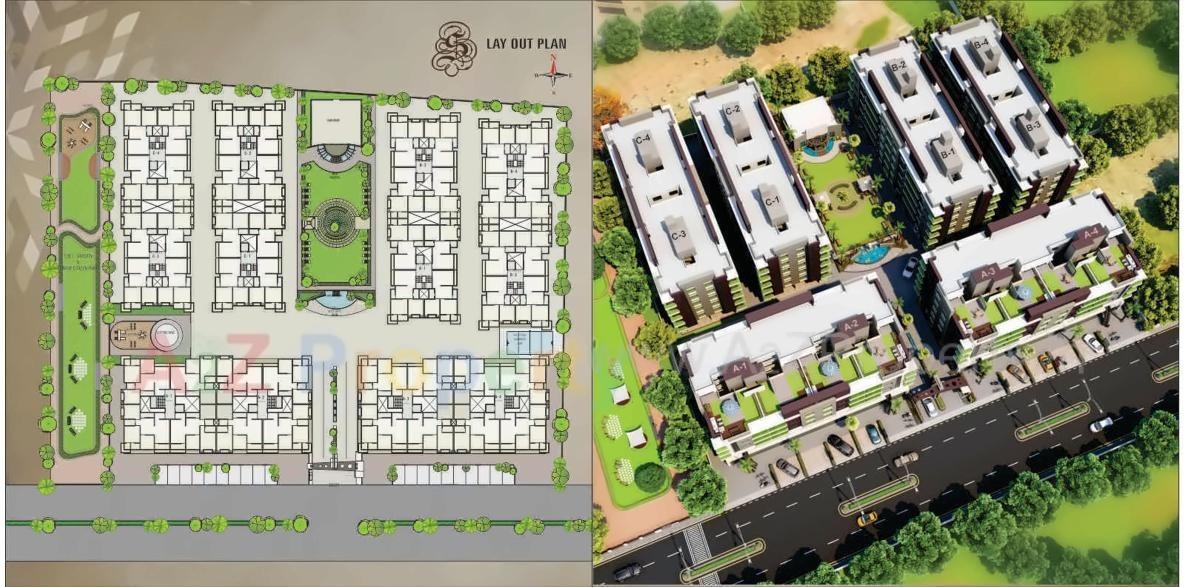 Layout of real estate project Sentosa Enclave (c1, C2, C3, C4) located at Godadara, Surat, Gujarat