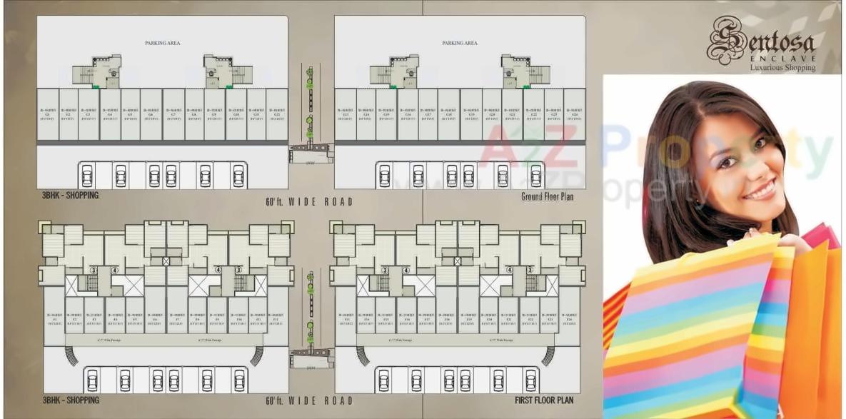 Layout of real estate project Sentosa Enclave (c1, C2, C3, C4) located at Godadara, Surat, Gujarat