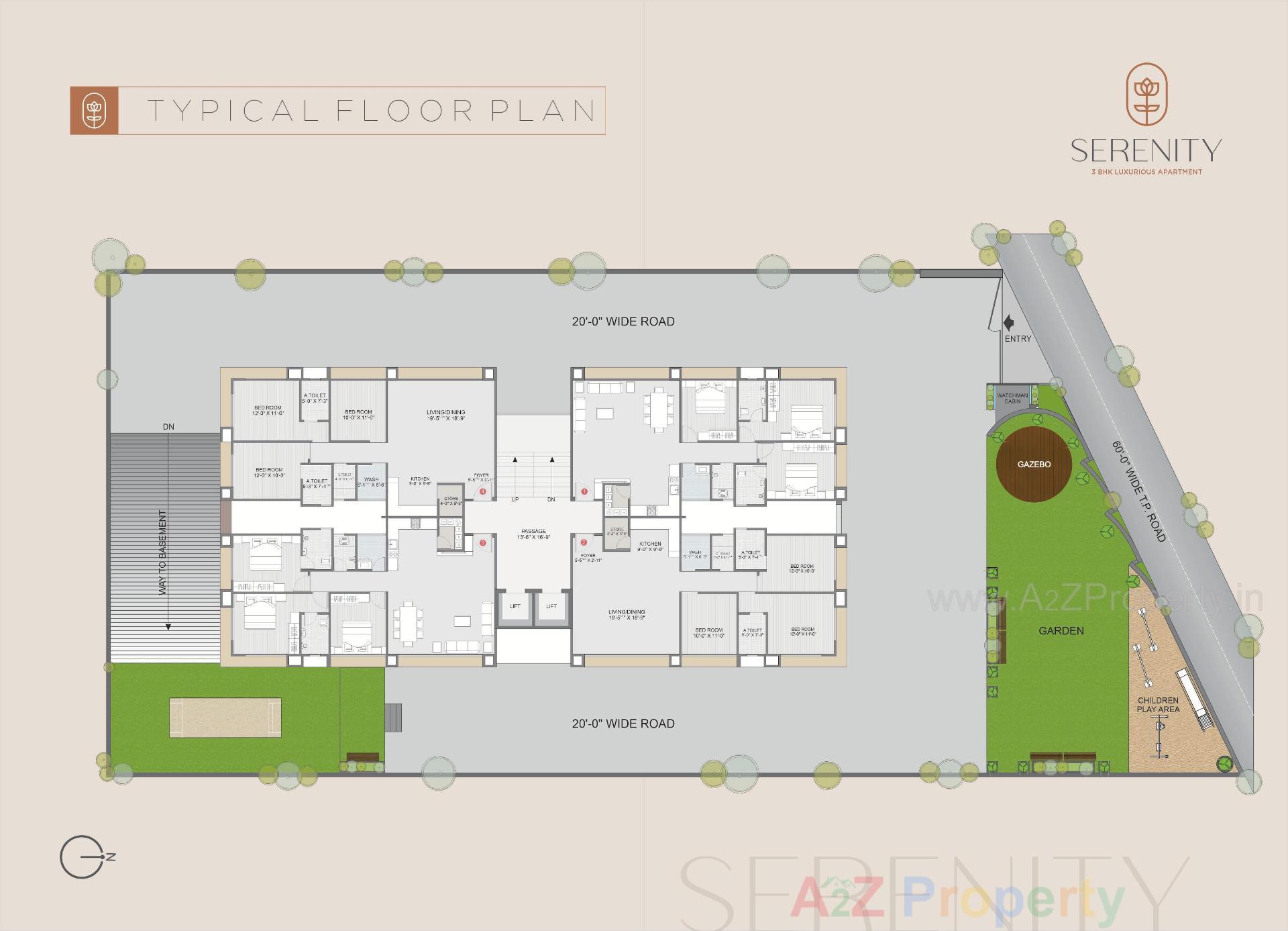 Layout of real estate project Serenity located at Bharthana-vesu, Surat, Gujarat