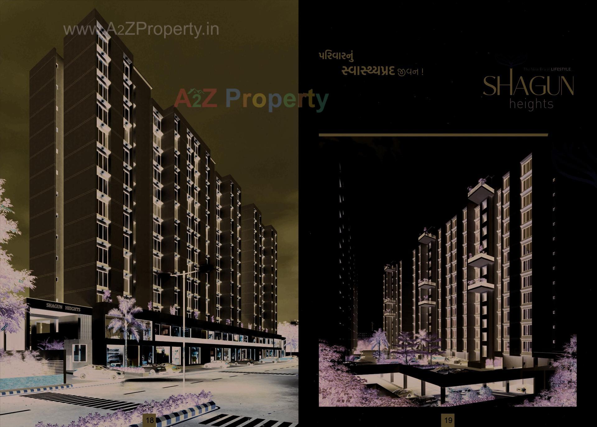 3D Elevation of real estate project Shagun Heights located at Singanpore, Surat, Gujarat