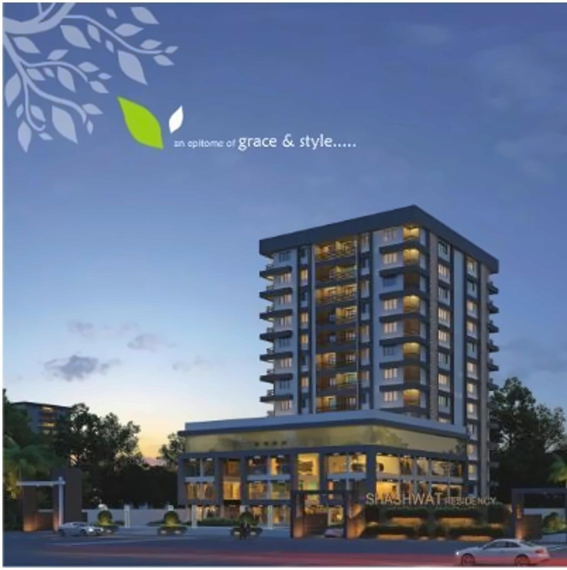 3D Elevation of real estate project Shashwat Residency located at Udhna, Surat, Gujarat