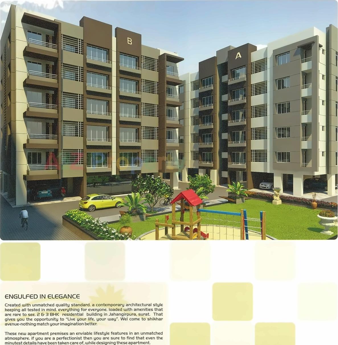 3D Elevation of real estate project Shikhar Avenue located at Jahangir-pura, Surat, Gujarat