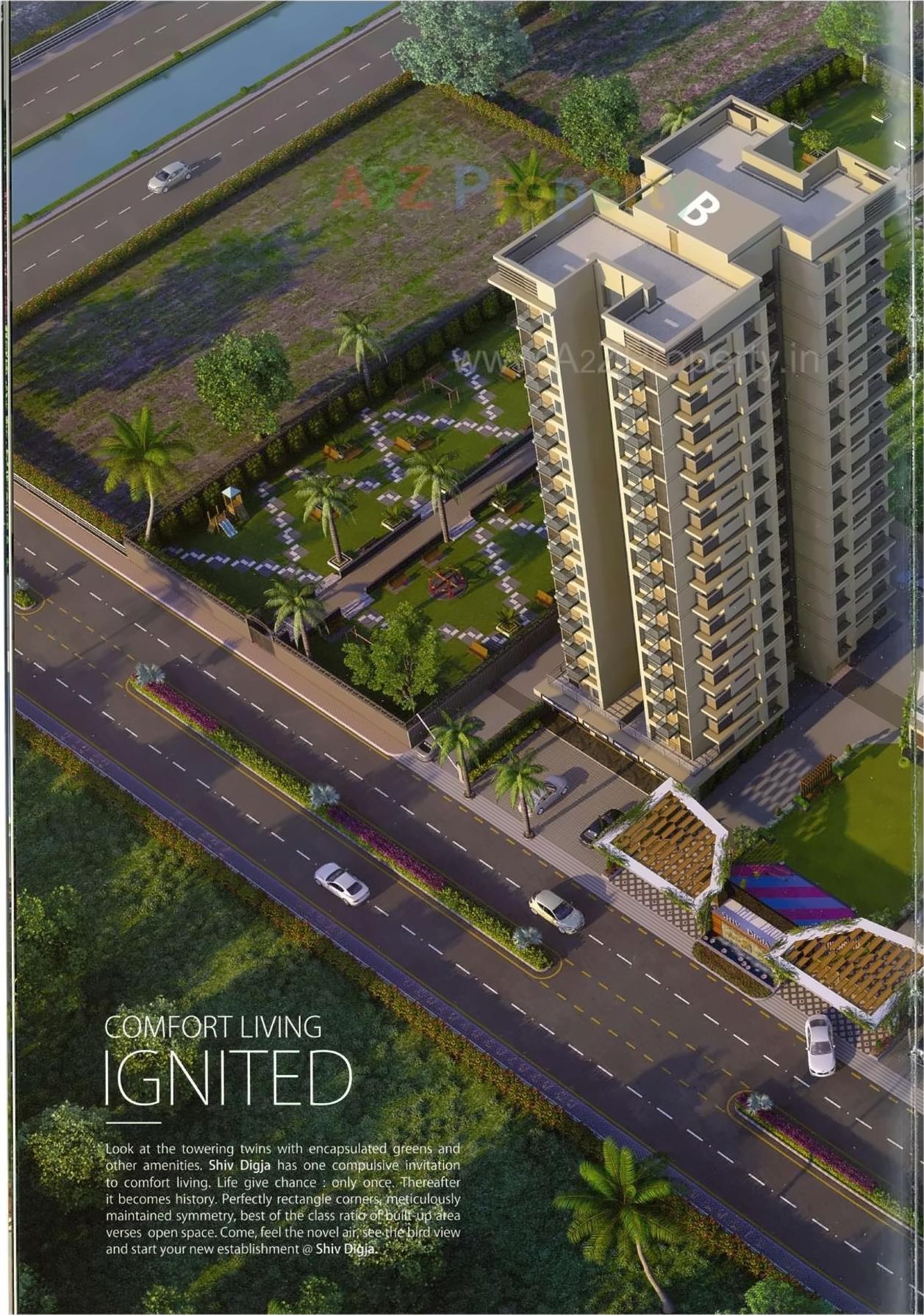 3D Elevation of real estate project Shiv Digja located at Pal, Surat, Gujarat