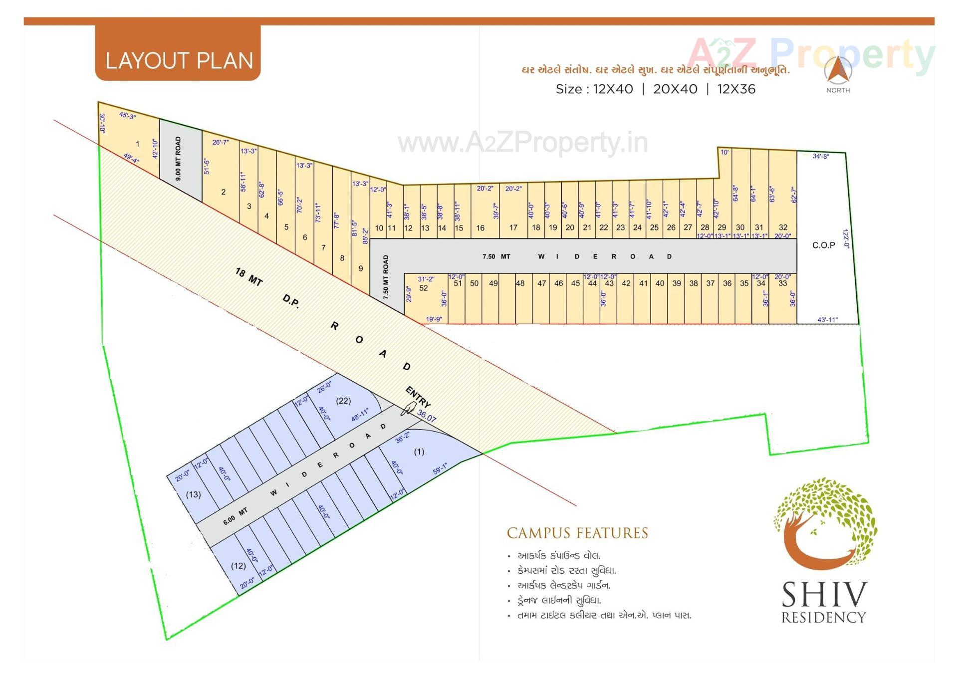 Layout of real estate project Shiv Residency located at Sania-kande, Surat, Gujarat