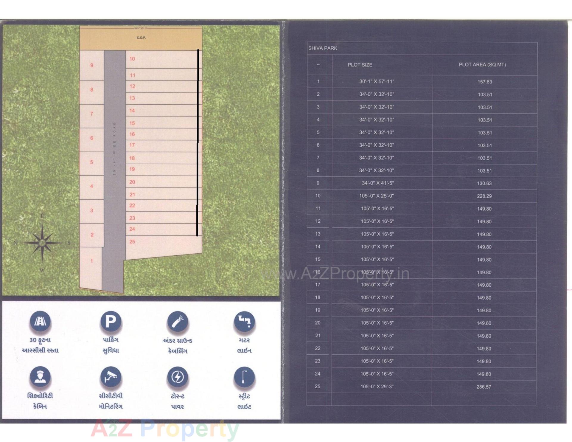 Layout of real estate project Shiva Park located at Karanj, Surat, Gujarat