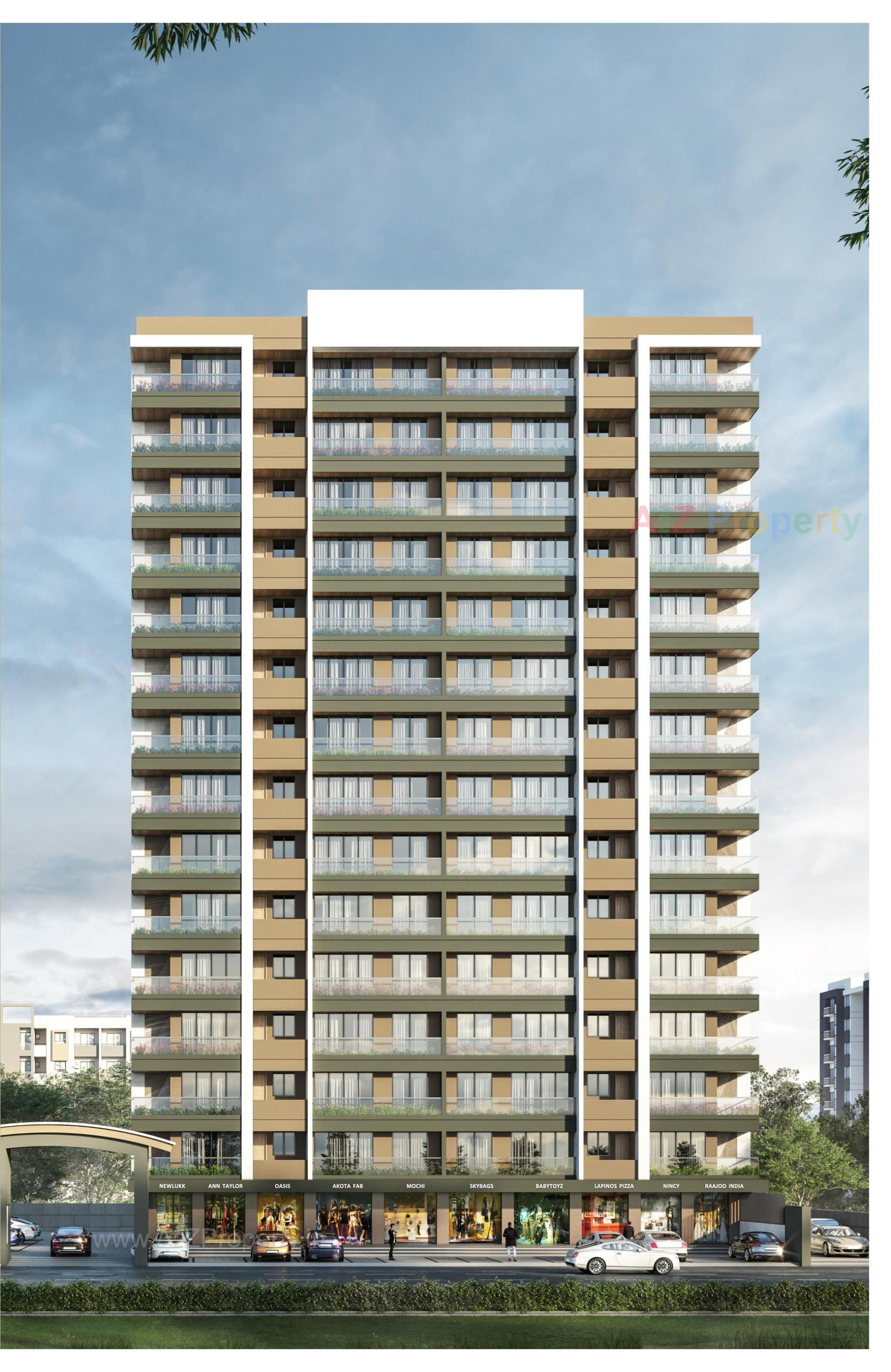 3D Elevation of real estate project Shivalik Candle located at Bhimrad, Surat, Gujarat