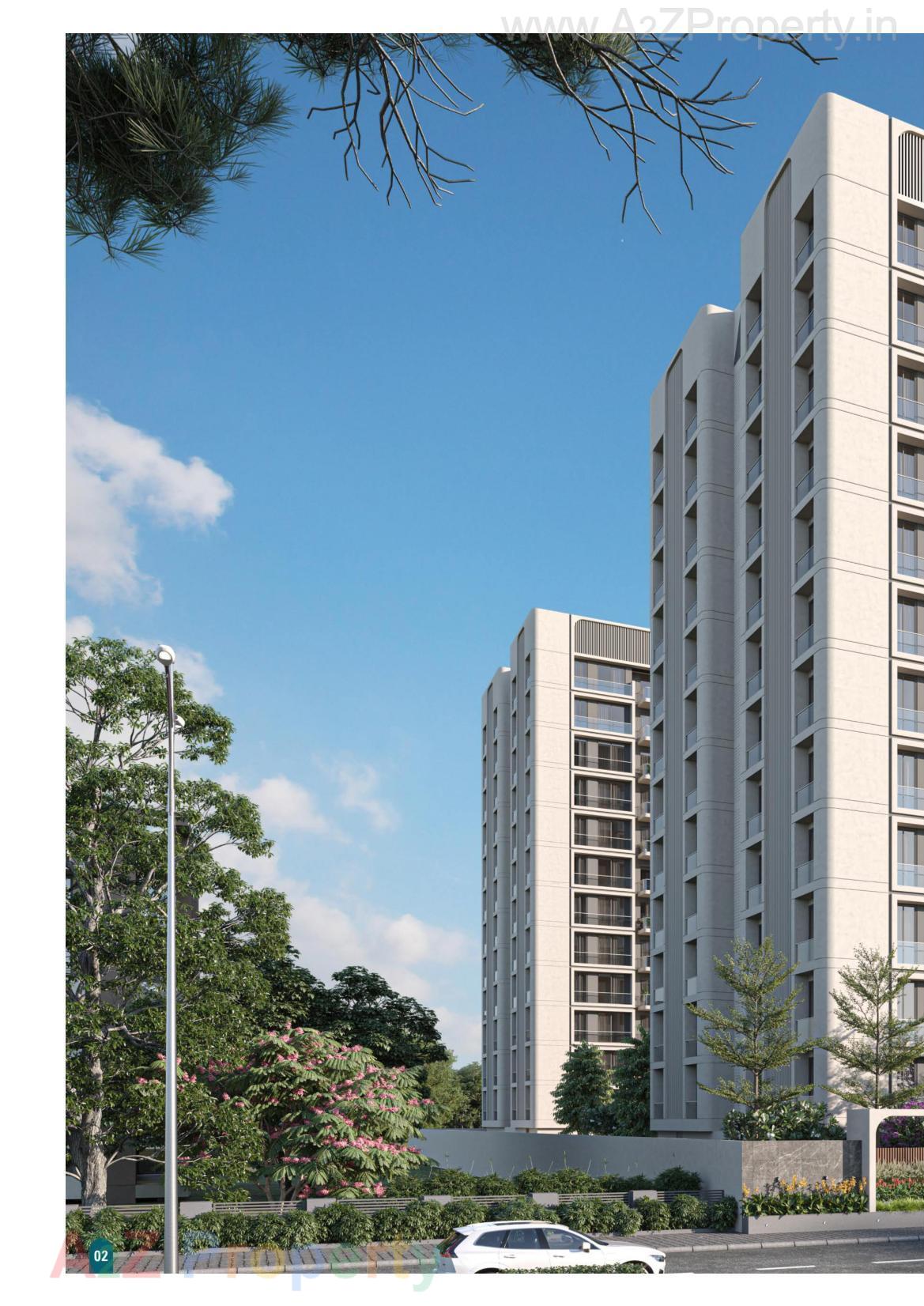 3D Elevation of real estate project Shivalik Crown located at Bhimrad, Surat, Gujarat