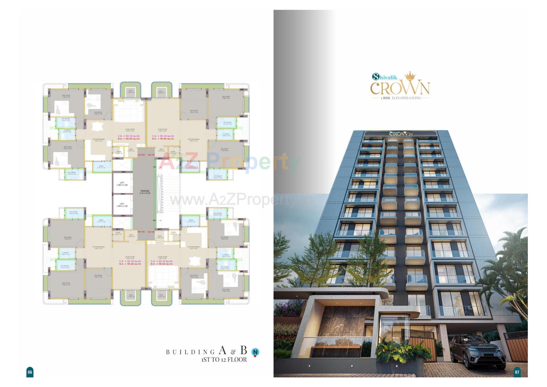 Layout of real estate project Shivalik Crown located at Bhimrad, Surat, Gujarat