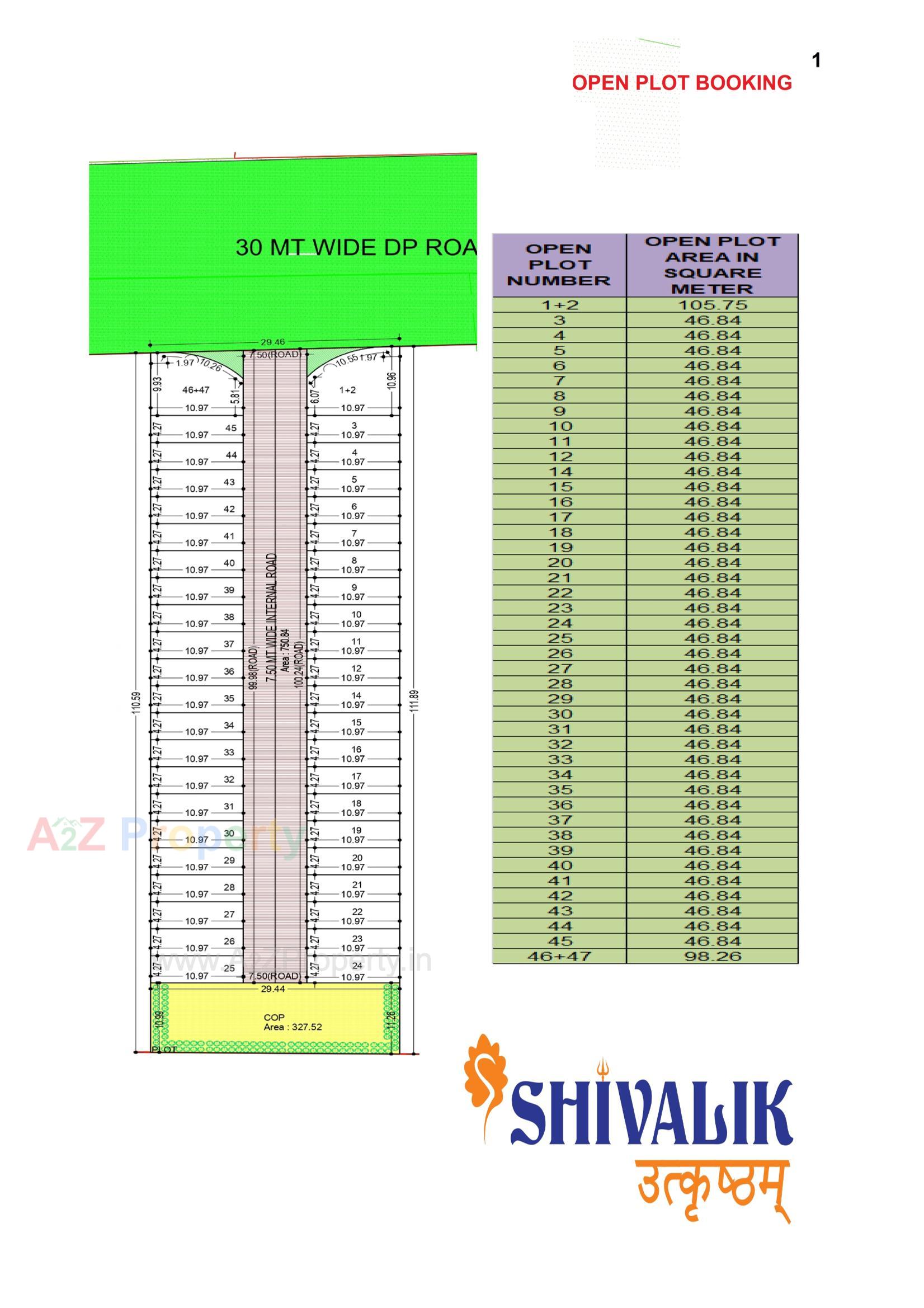Layout of real estate project Shivalik Utkrushtham located at Vadod, Surat, Gujarat