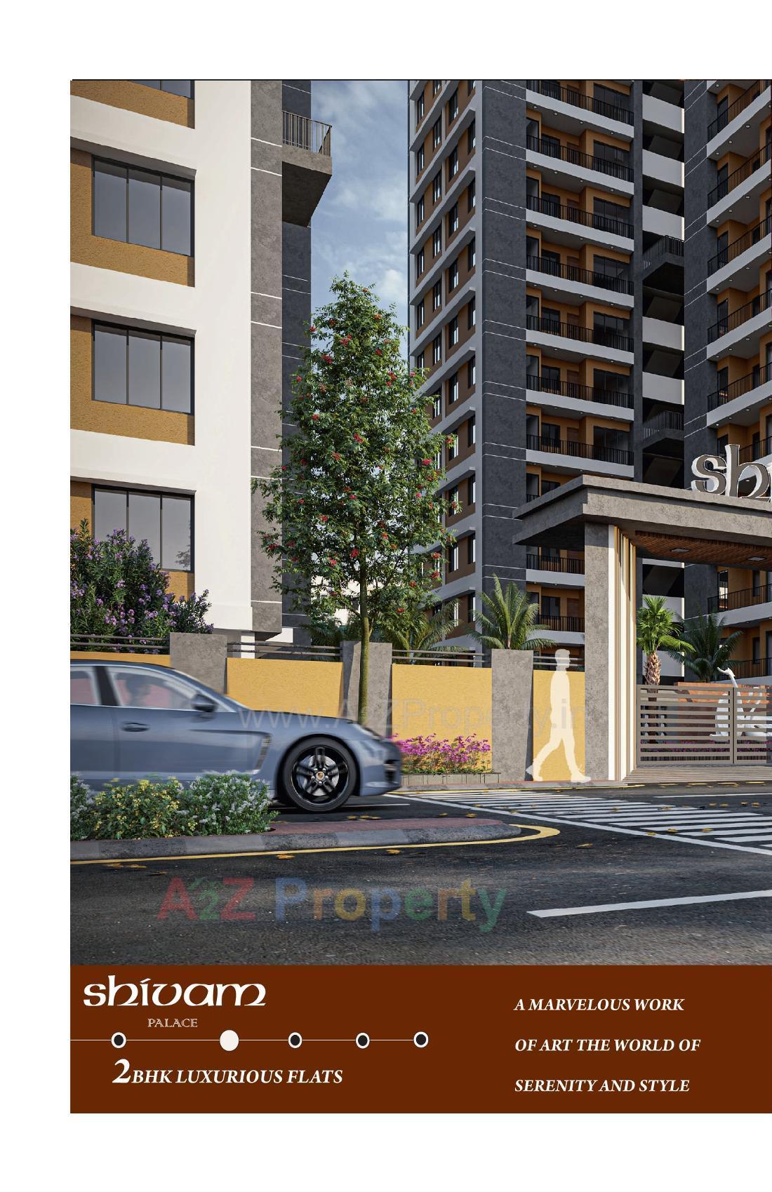3D Elevation of real estate project Shivam Palace located at Kosad, Surat, Gujarat