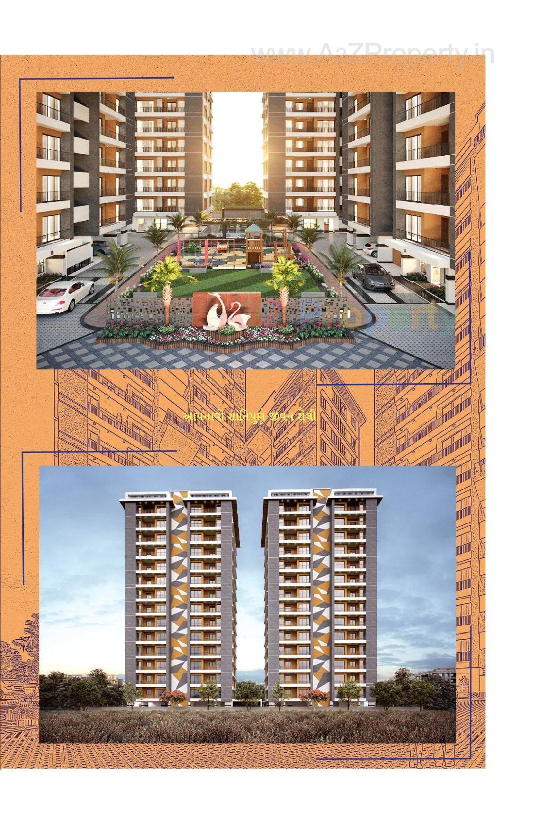 3D Elevation of real estate project Shivam Palace located at Kosad, Surat, Gujarat