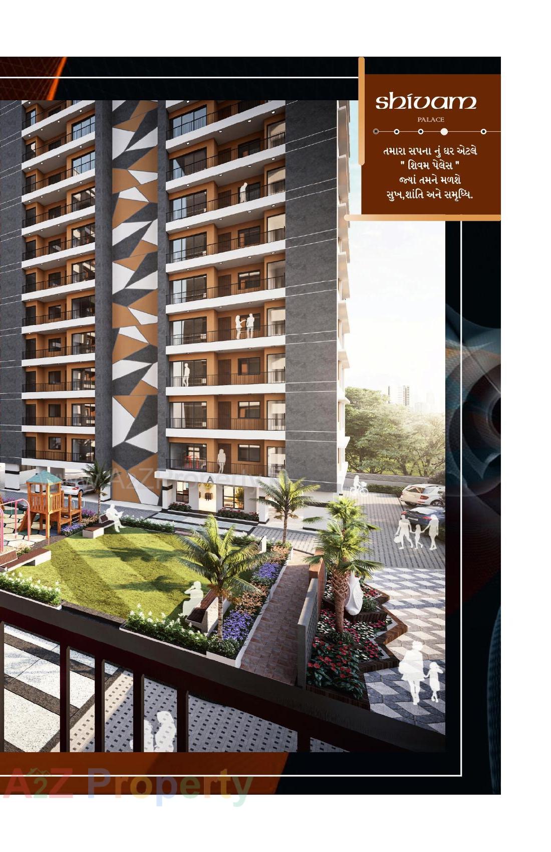 3D Elevation of real estate project Shivam Palace located at Kosad, Surat, Gujarat