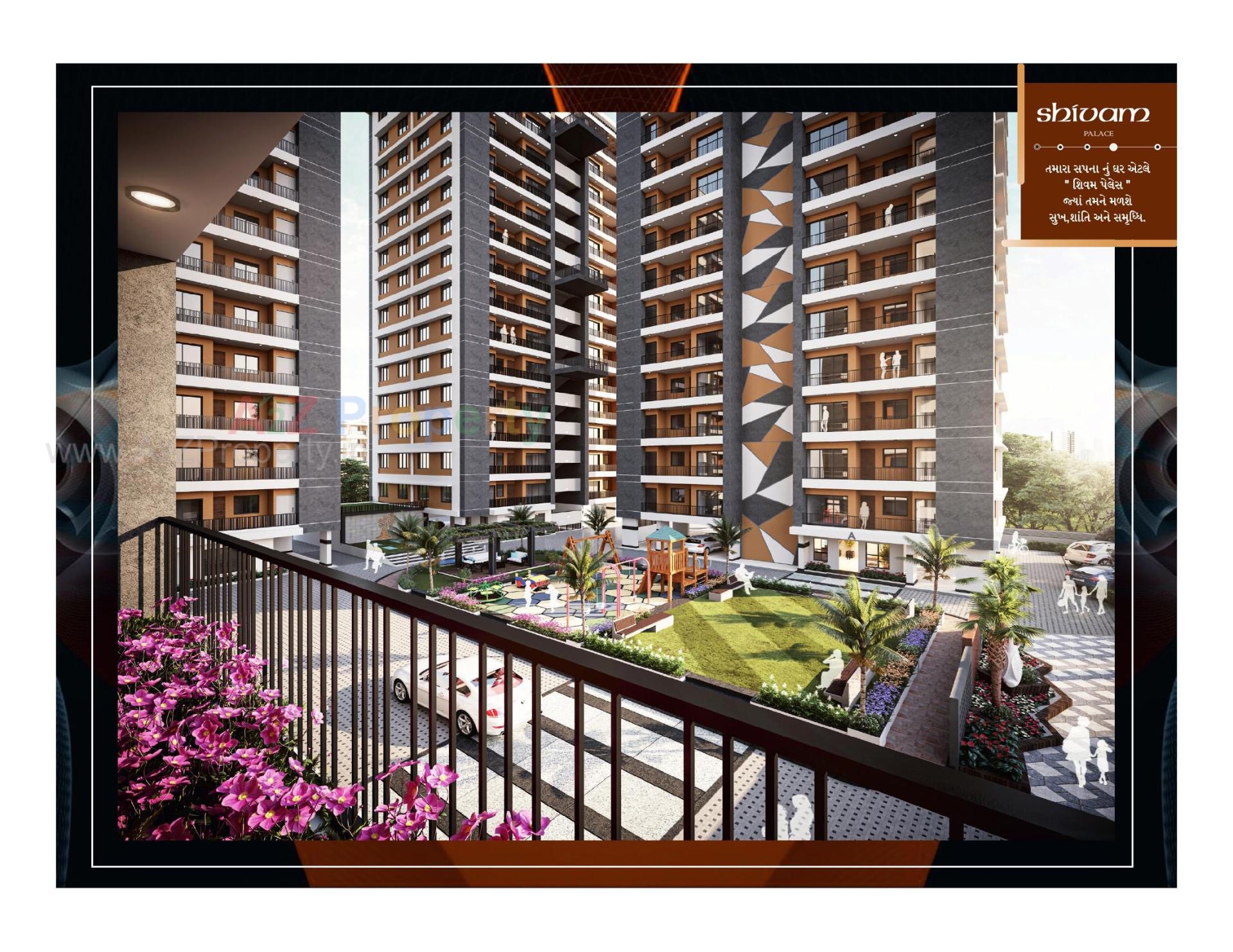 3D Elevation of real estate project Shivam Palace located at Kosad, Surat, Gujarat