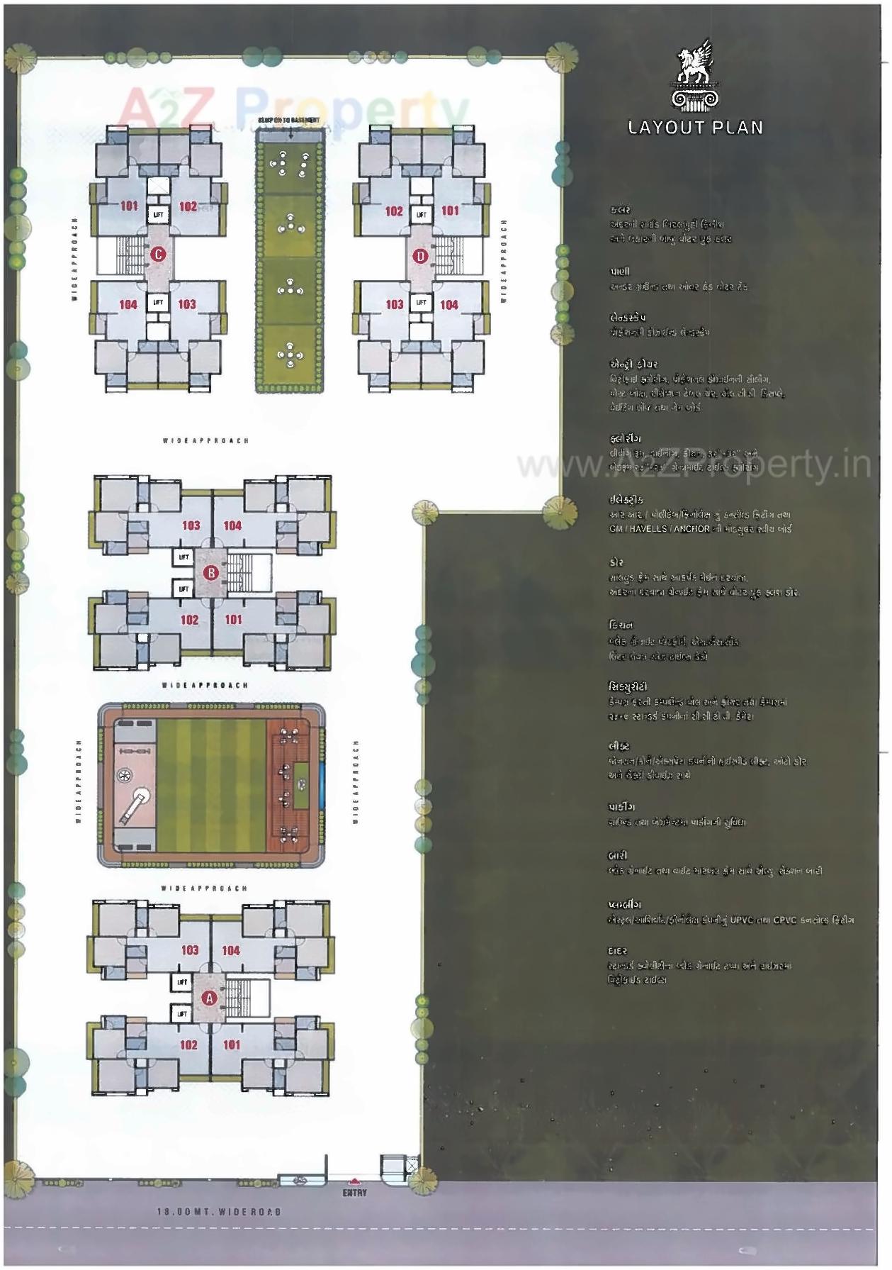 Layout of real estate project Shivant Heights located at Utran, Surat, Gujarat