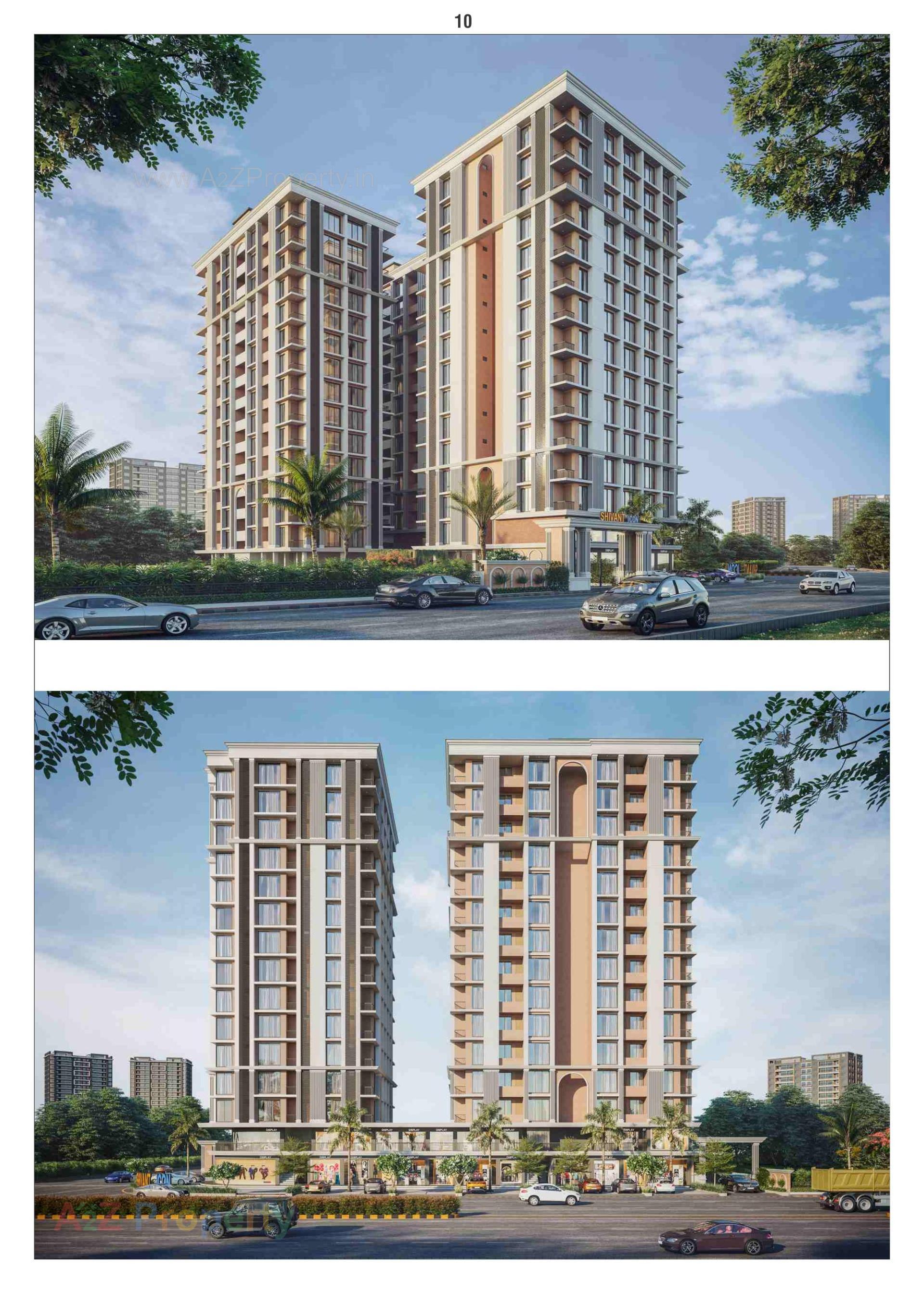 3D Elevation of real estate project Shivant Icon located at Sarthana, Surat, Gujarat