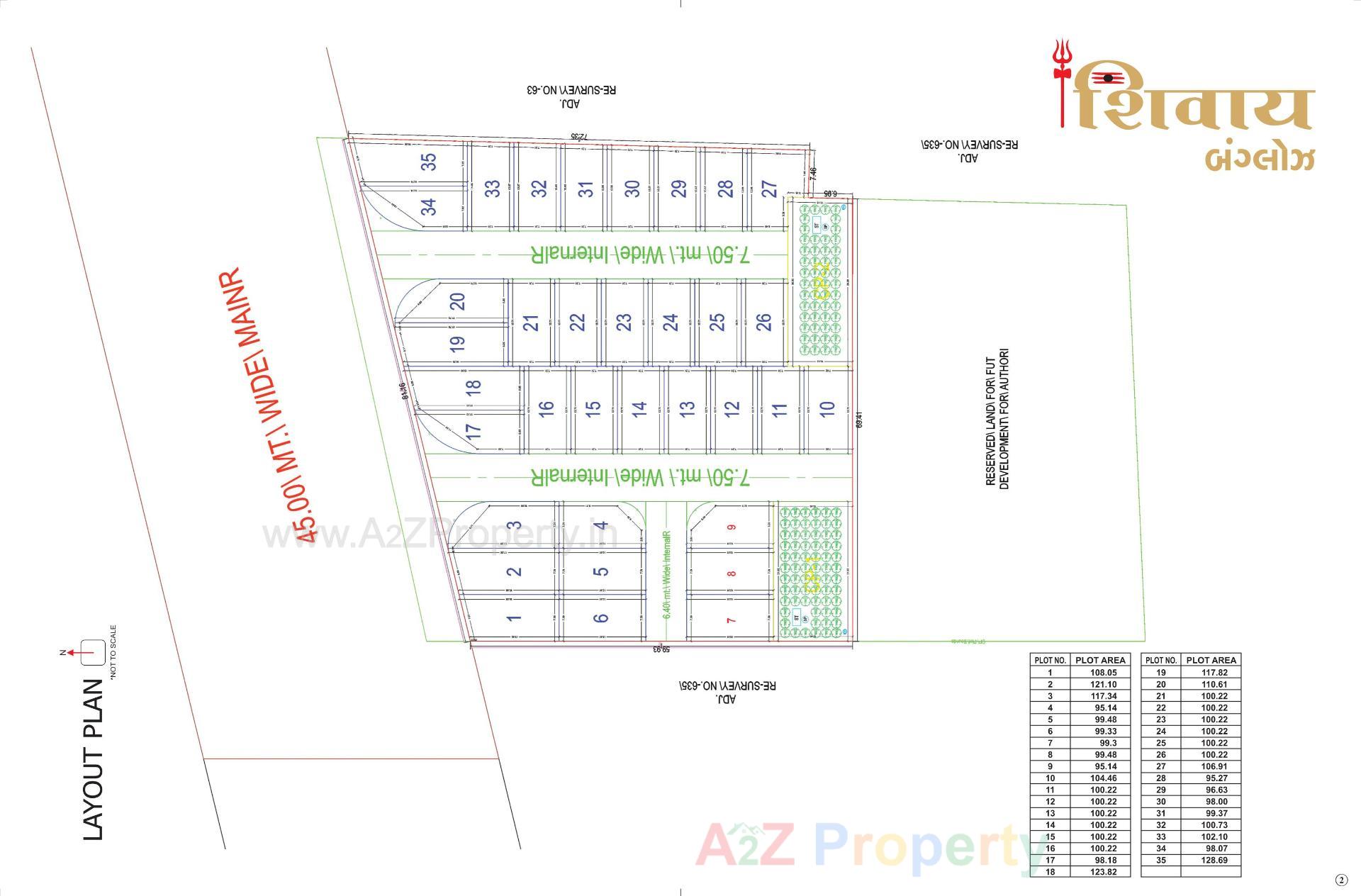 Layout of real estate project Shivay Bunglows located at Vav-takamrej-dist, Surat, Gujarat