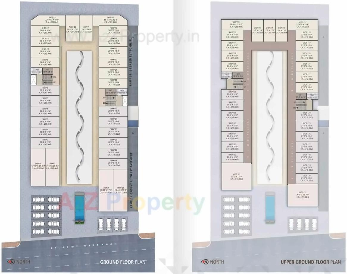 Layout of real estate project Shiven Shoppers located at Adajan, Surat, Gujarat