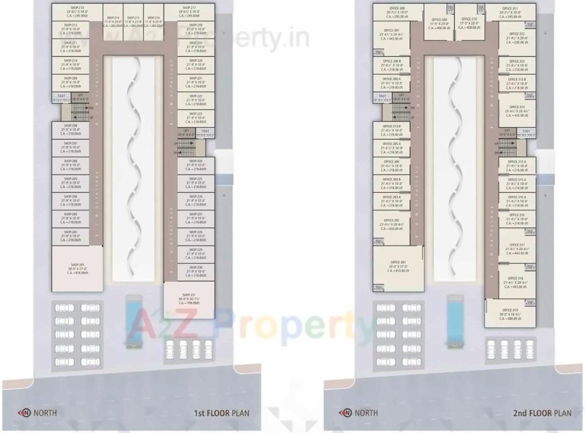 Layout of real estate project Shiven Shoppers located at Adajan, Surat, Gujarat
