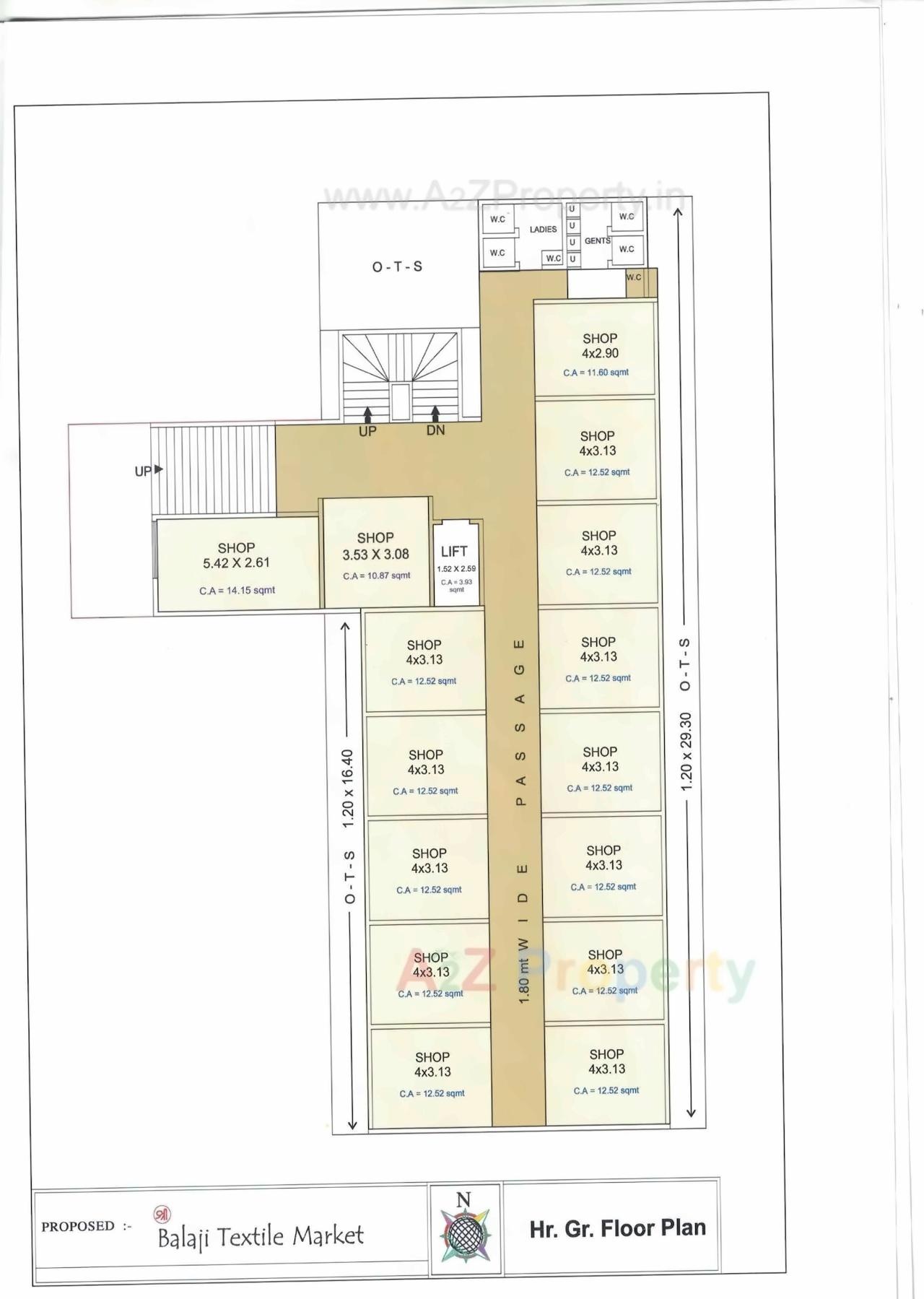 Layout of real estate project Shree Balaji Textile Market located at Surat, Surat, Gujarat