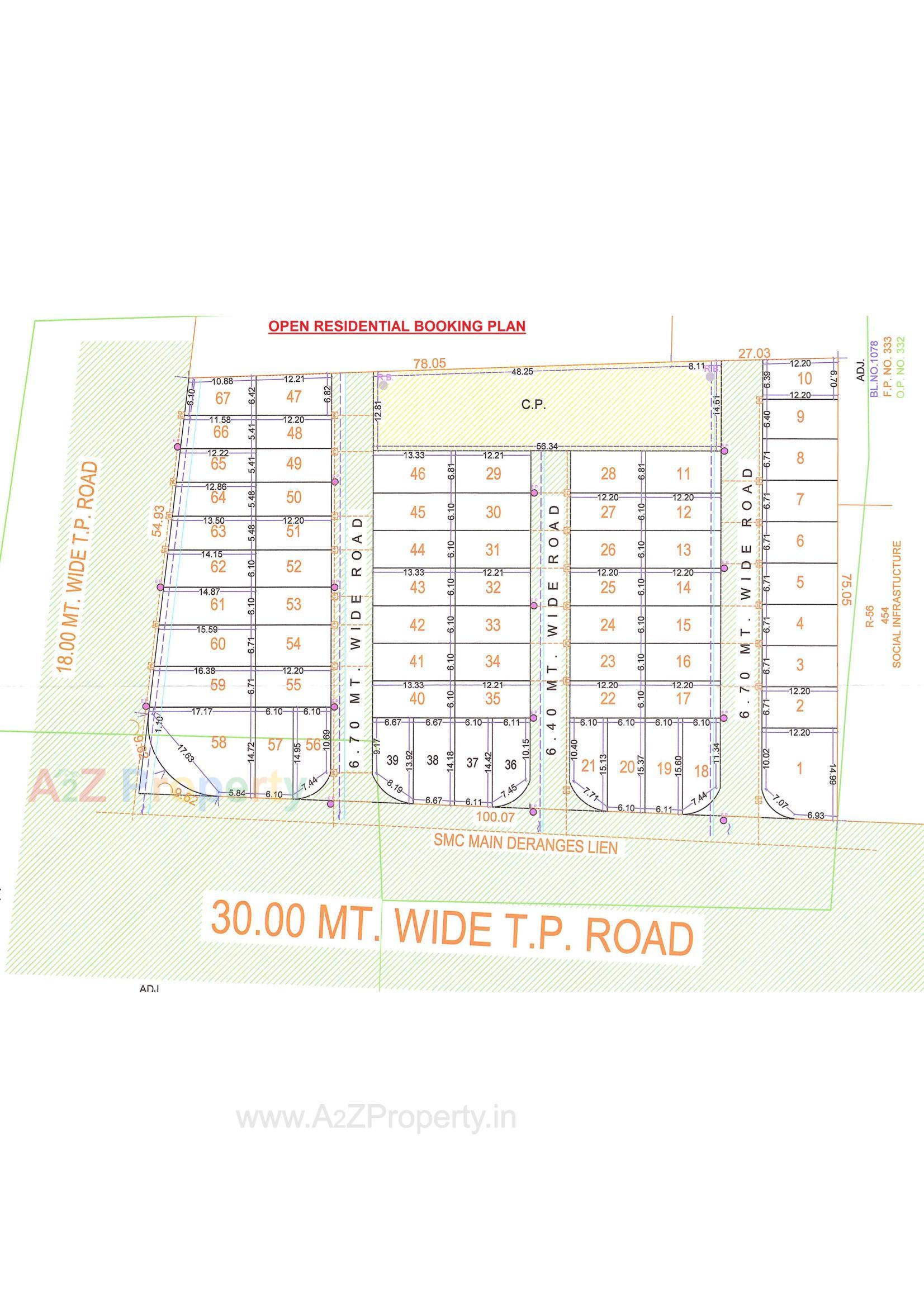 Layout of real estate project Shree Bunglows located at Kosad, Surat, Gujarat
