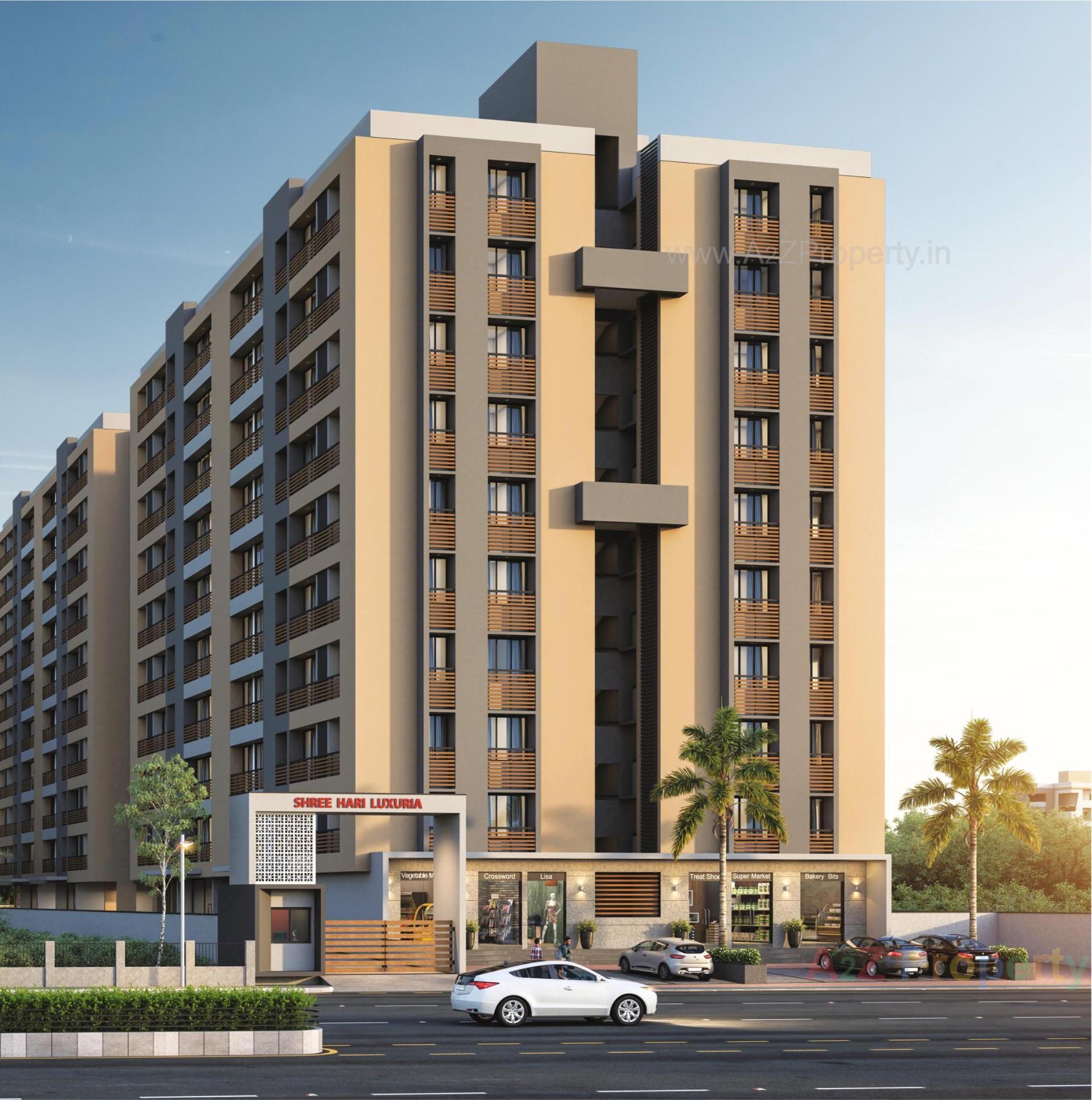 3D Elevation of real estate project Shree Hari Luxuria located at Surat, Surat, Gujarat