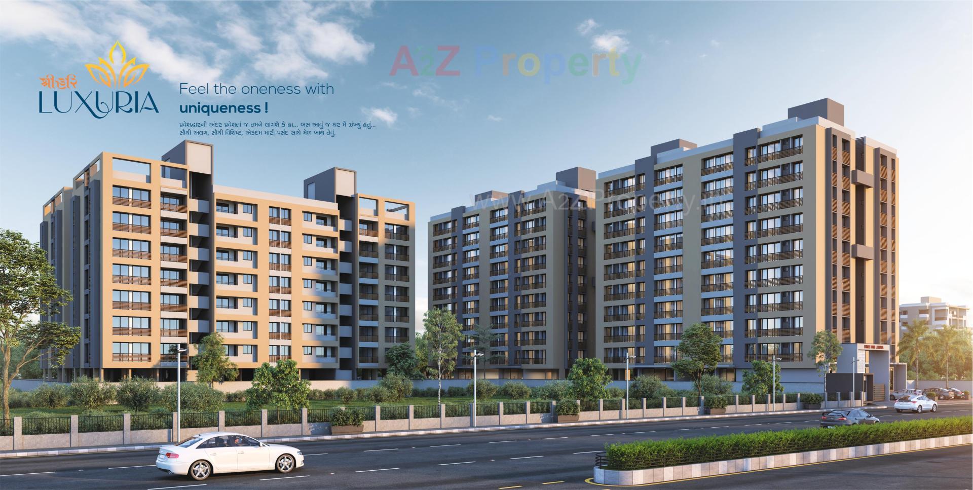 3D Elevation of real estate project Shree Hari Luxuria located at Surat, Surat, Gujarat