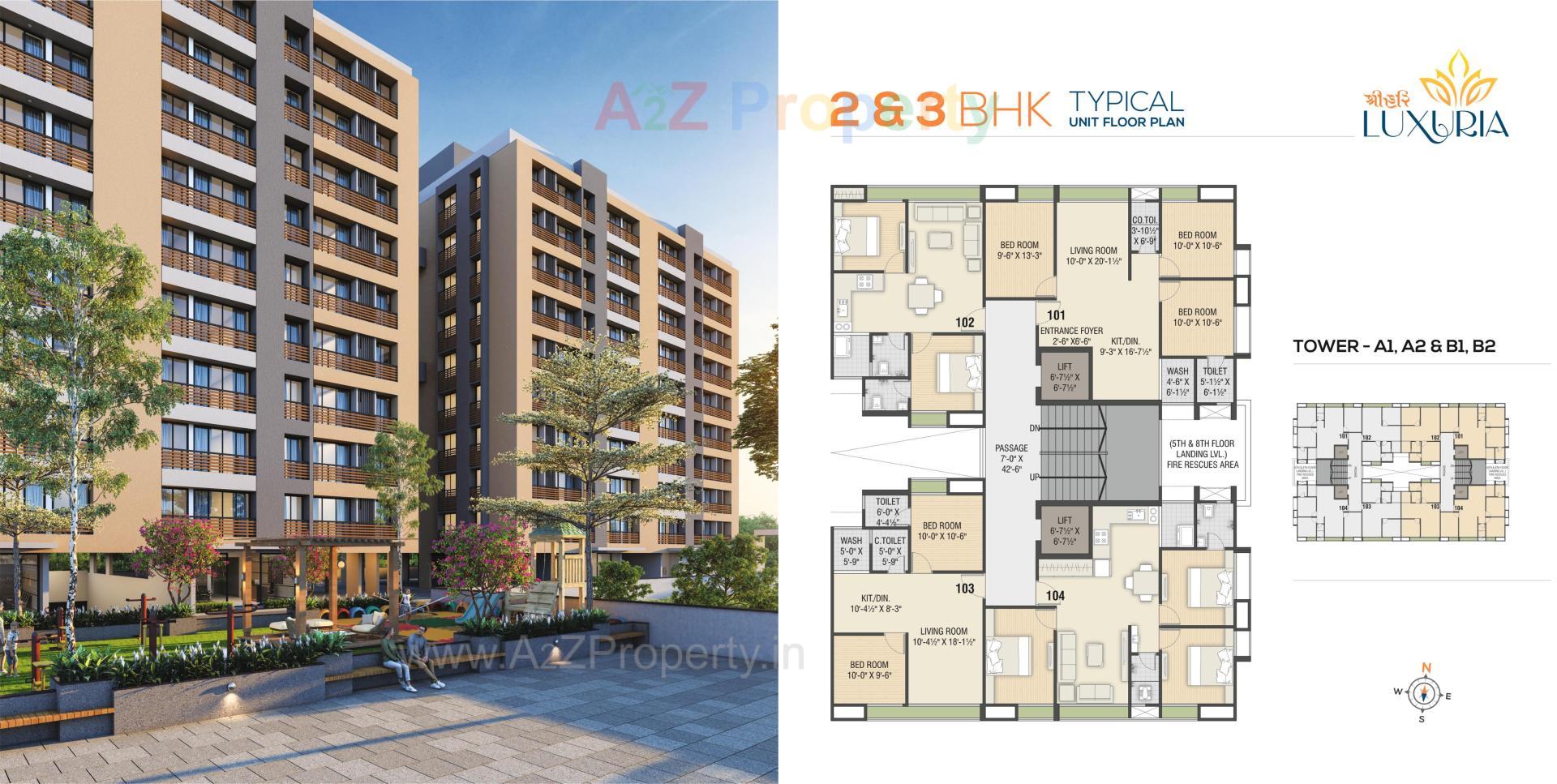 Layout of real estate project Shree Hari Luxuria located at Surat, Surat, Gujarat