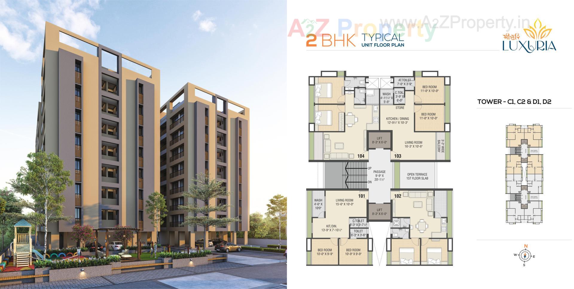 Layout of real estate project Shree Hari Luxuria located at Surat, Surat, Gujarat