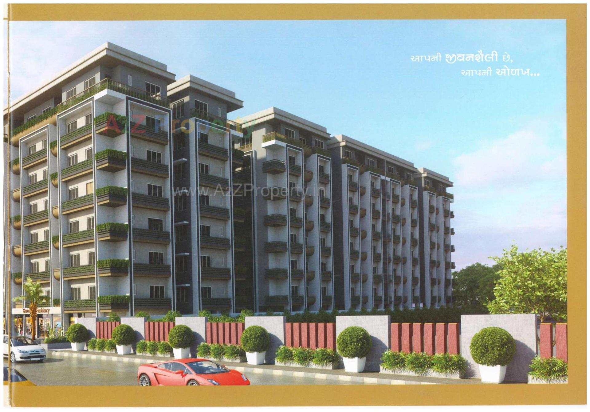 3D Elevation of real estate project Shree Hari Residency located at Deladva, Surat, Gujarat