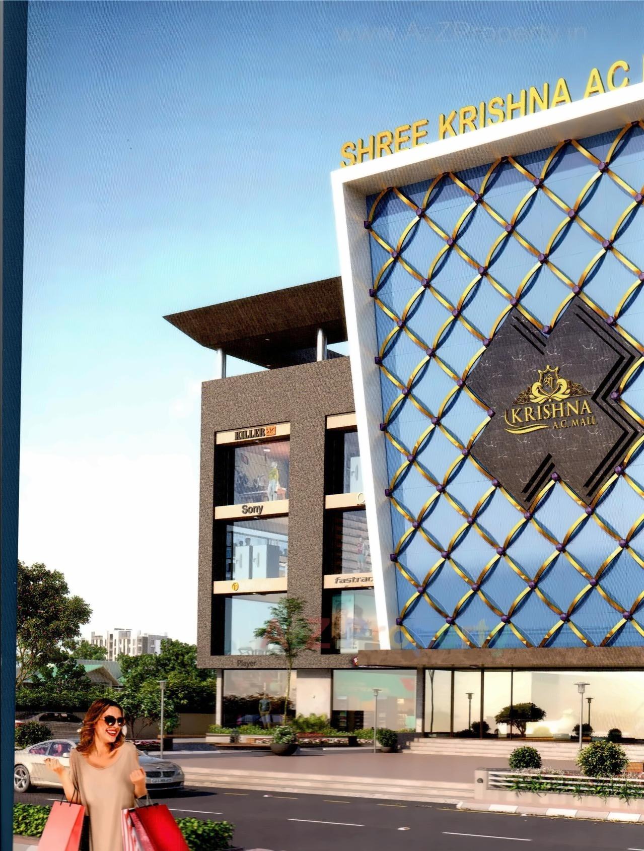 3D Elevation of real estate project Shree Krishna Ac Mall located at Dindoli, Surat, Gujarat