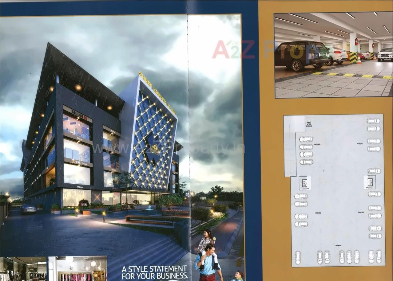 3D Elevation of real estate project Shree Krishna Ac Mall located at Dindoli, Surat, Gujarat