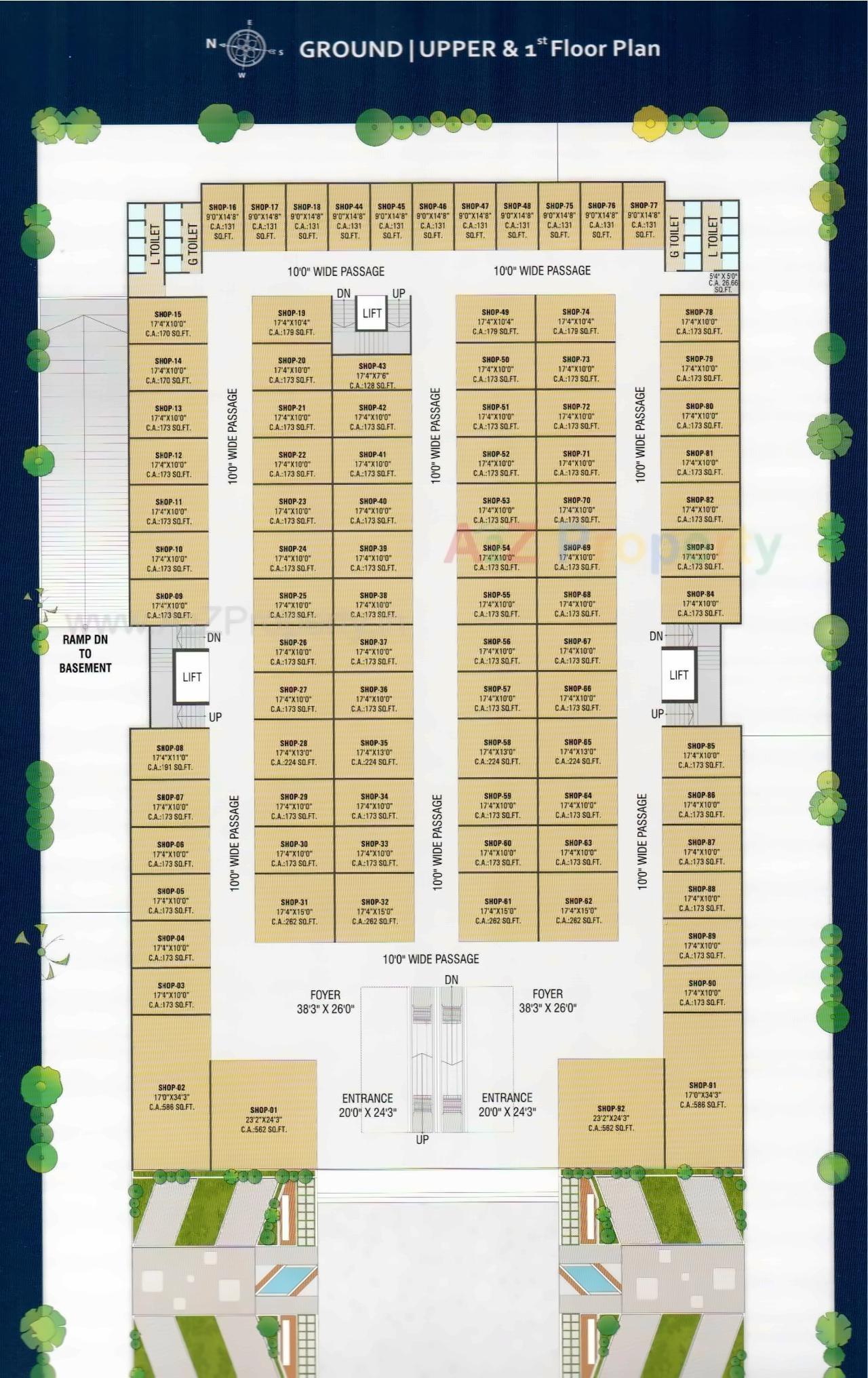 Layout of real estate project Shree Krishna Ac Mall located at Dindoli, Surat, Gujarat