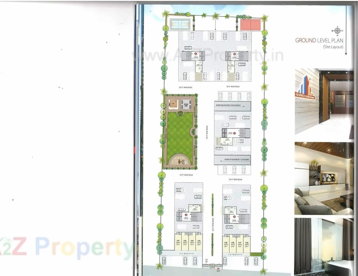 Layout of real estate project Shree Krishna Dreams located at Godadara, Surat, Gujarat