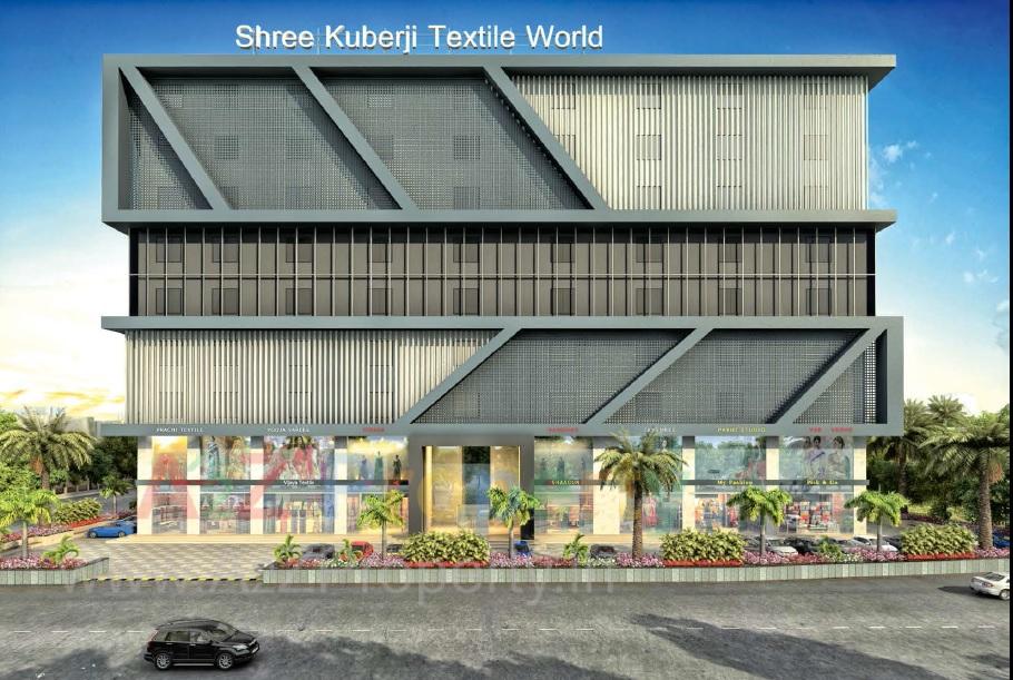 3D Elevation of real estate project Shree Kuberji Textile World located at Kumbhariya, Surat, Gujarat